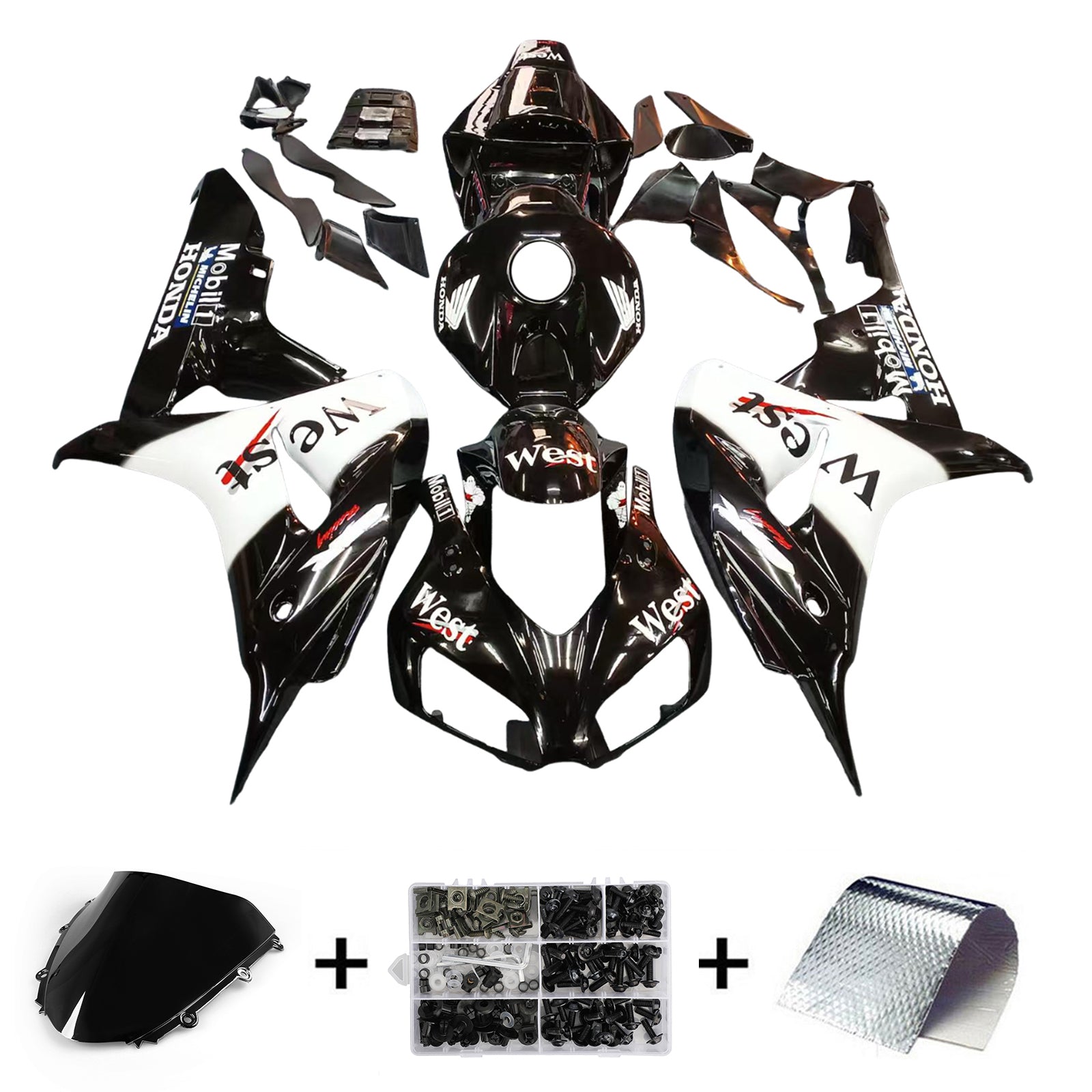 Fairings 2006-2007 Honda CBR 1000 RR Black West Generic