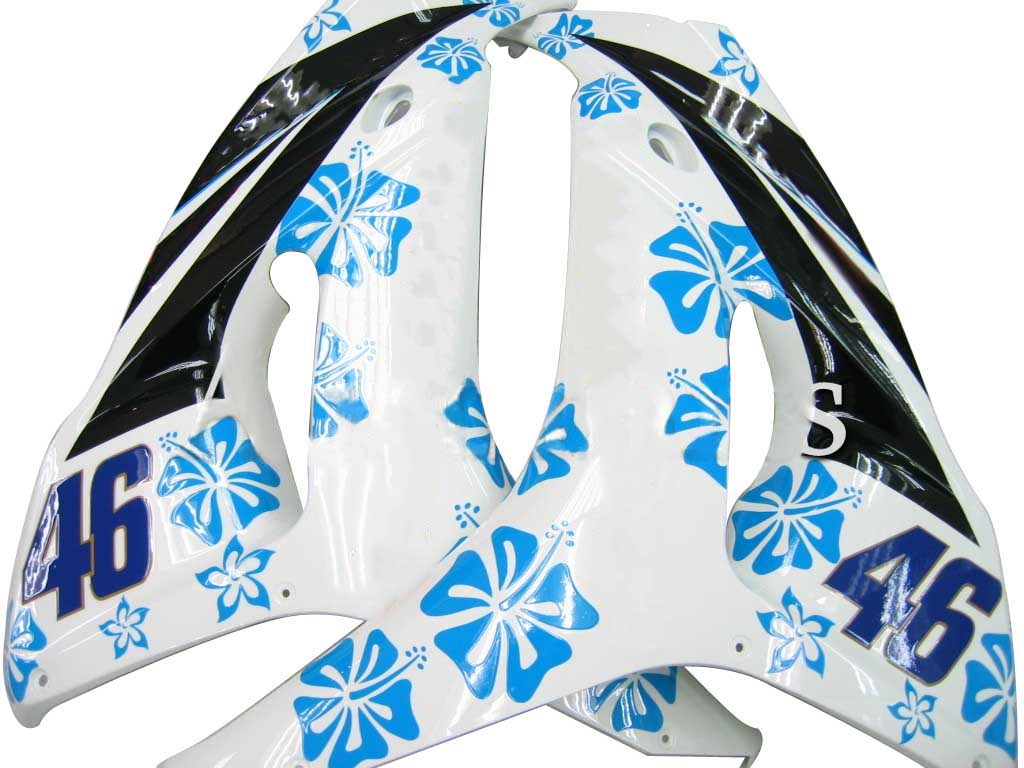 Fairings 2006-2007 Honda CBR 1000 RR White & Blue Floral Generic