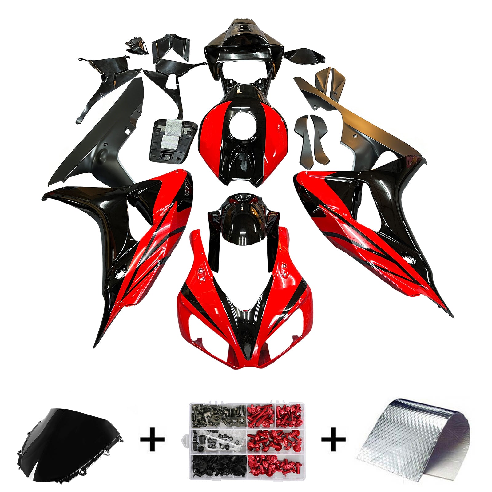Fairings 2006-2007 Honda CBR 1000 RR Black and Red CBR Generic