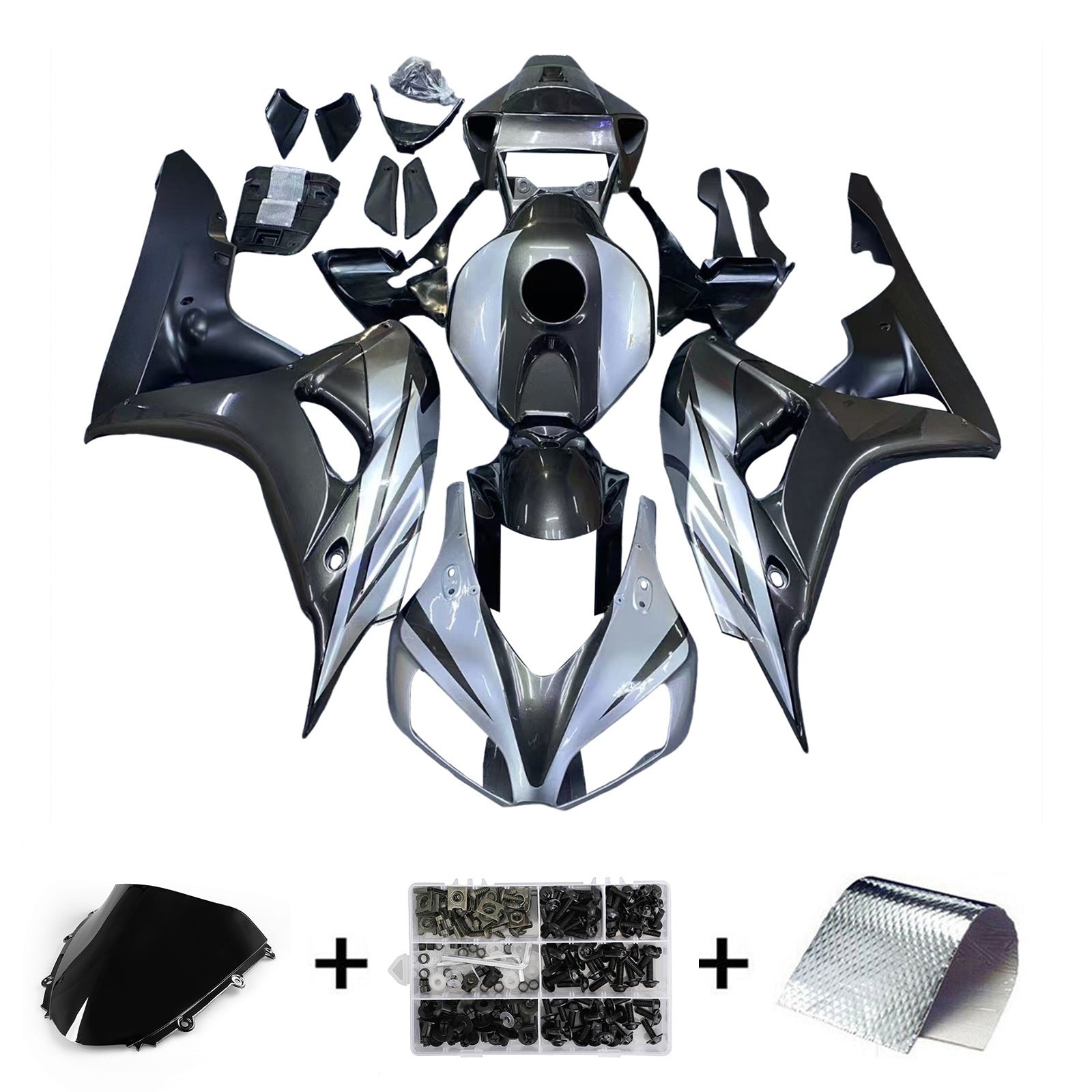 페어링 2006-2007 혼다 CBR 1000 RR 실버 그레이 메탈릭 CBR 제네릭