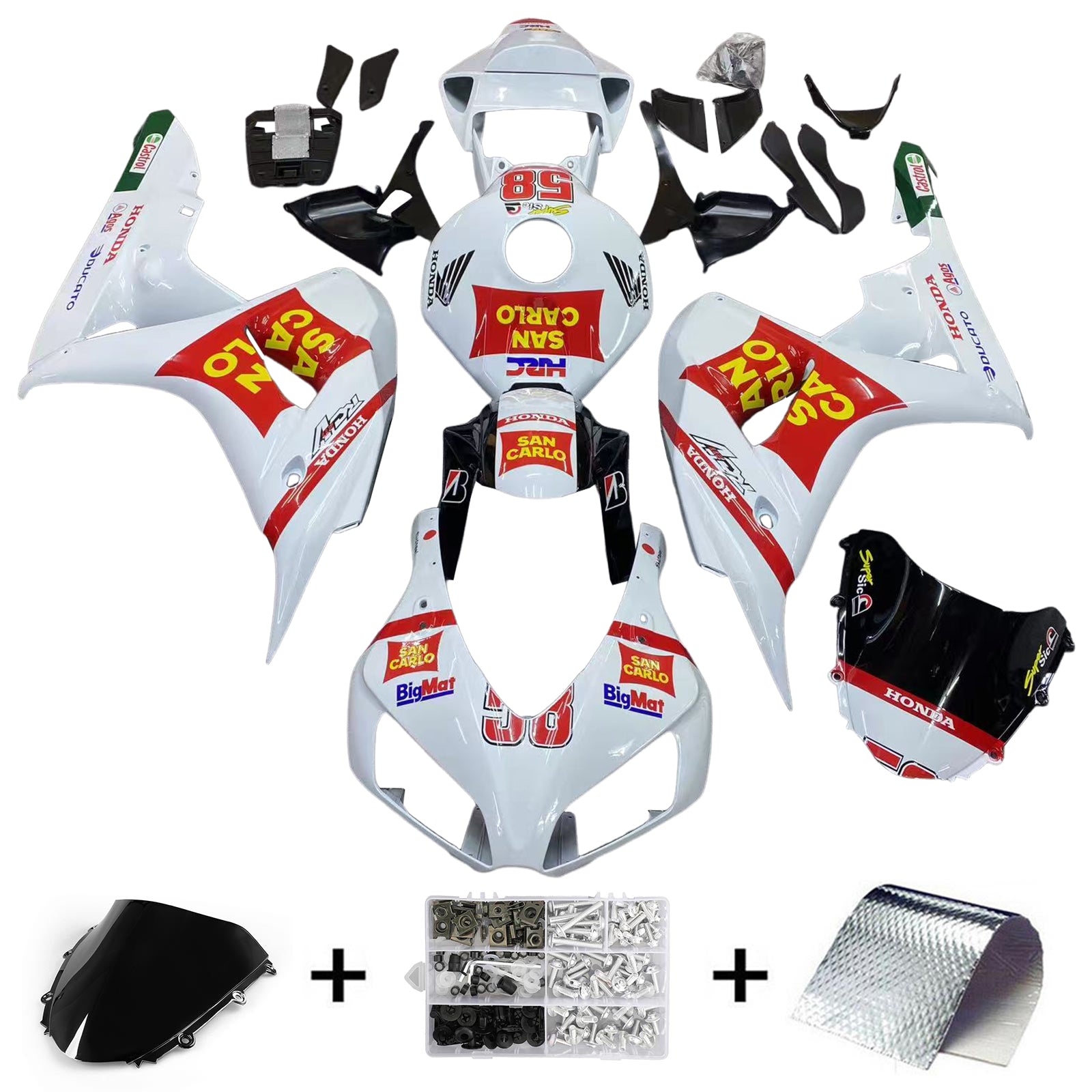 Honda CBR1000RR 2006-2007 Fairing Kit Bodywork Plastic ABS