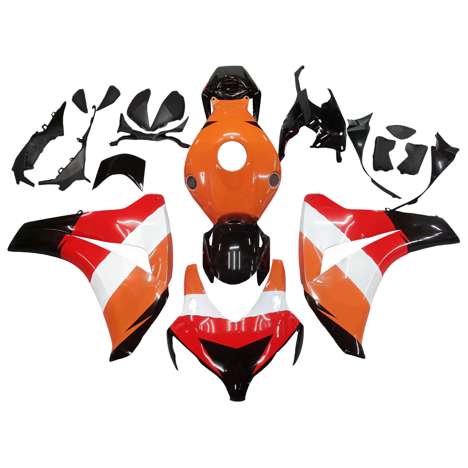 Fairings 2008-2011 Honda CBR 1000 RR Black Orange Repsol Generic