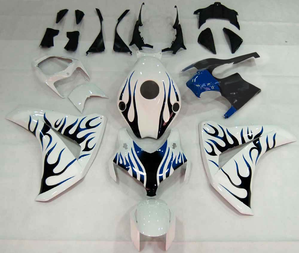 Fairings 2008-2011 Honda CBR 1000 RR White & Blue Black Flame Generic