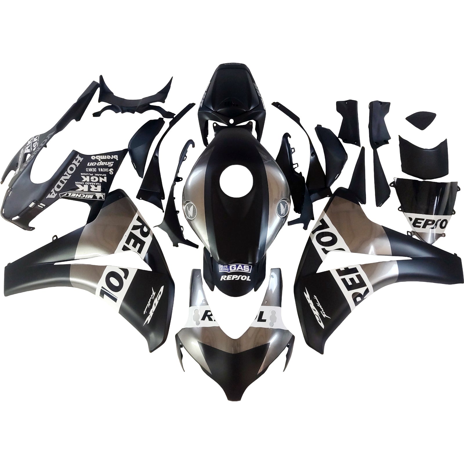 Fairings 2008-2011 Honda CBR 1000 RR Black Silver Repsol Generic