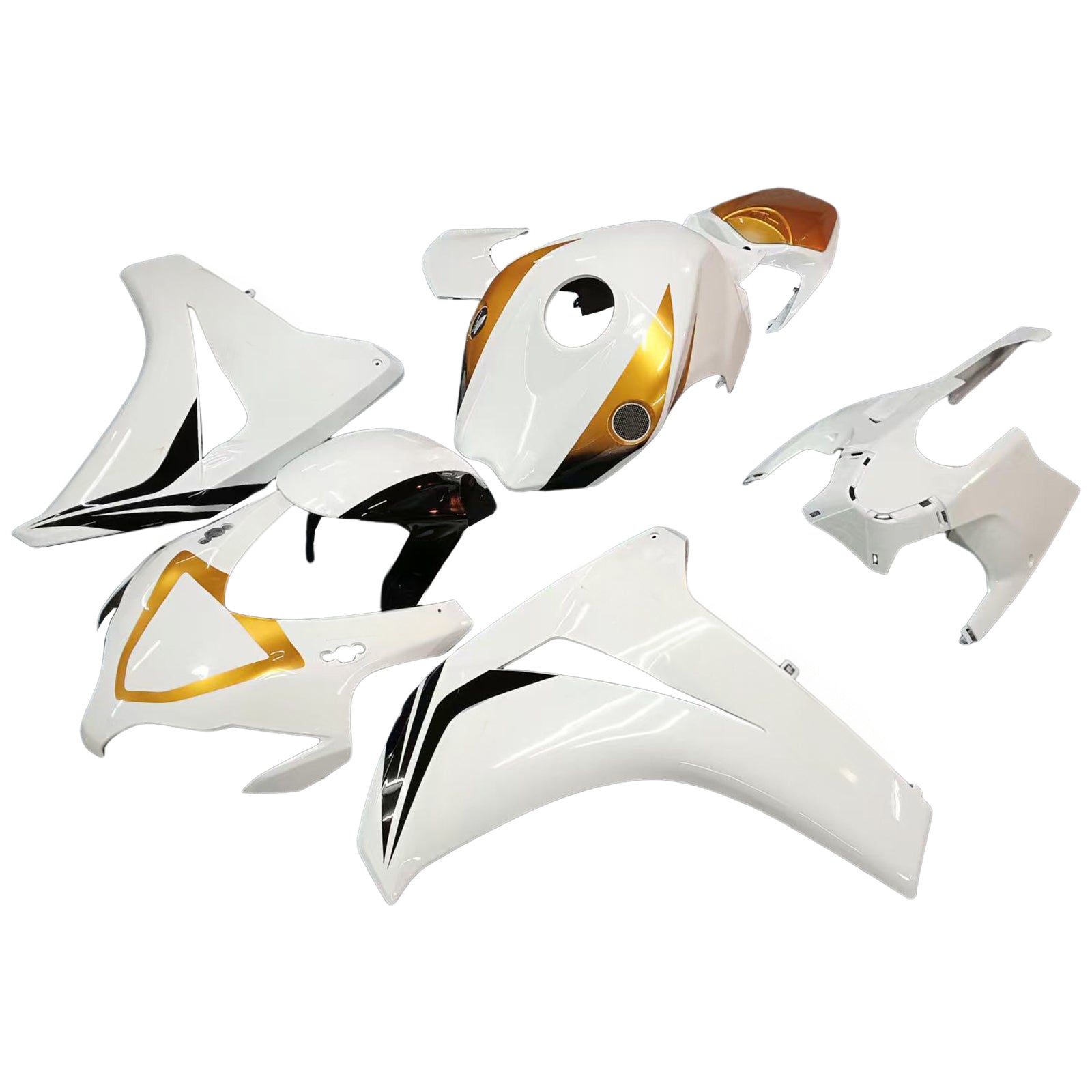 Fairings 2008-2011 Honda CBR 1000 RR White & Gold Sport-Evo Generic