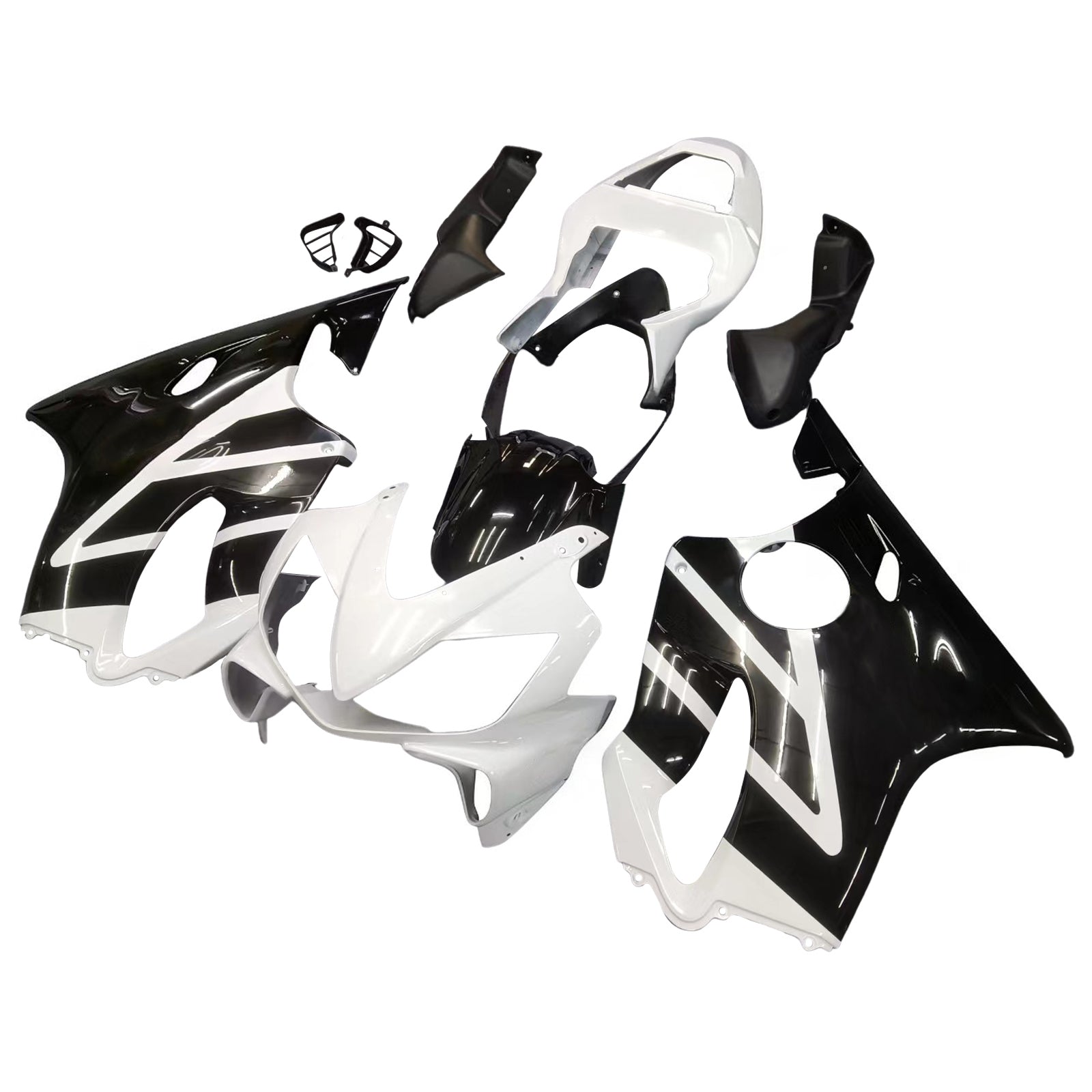 Carenados 2001-2003 Honda CBR600 F4i Negro y Blanco F4i Genérico