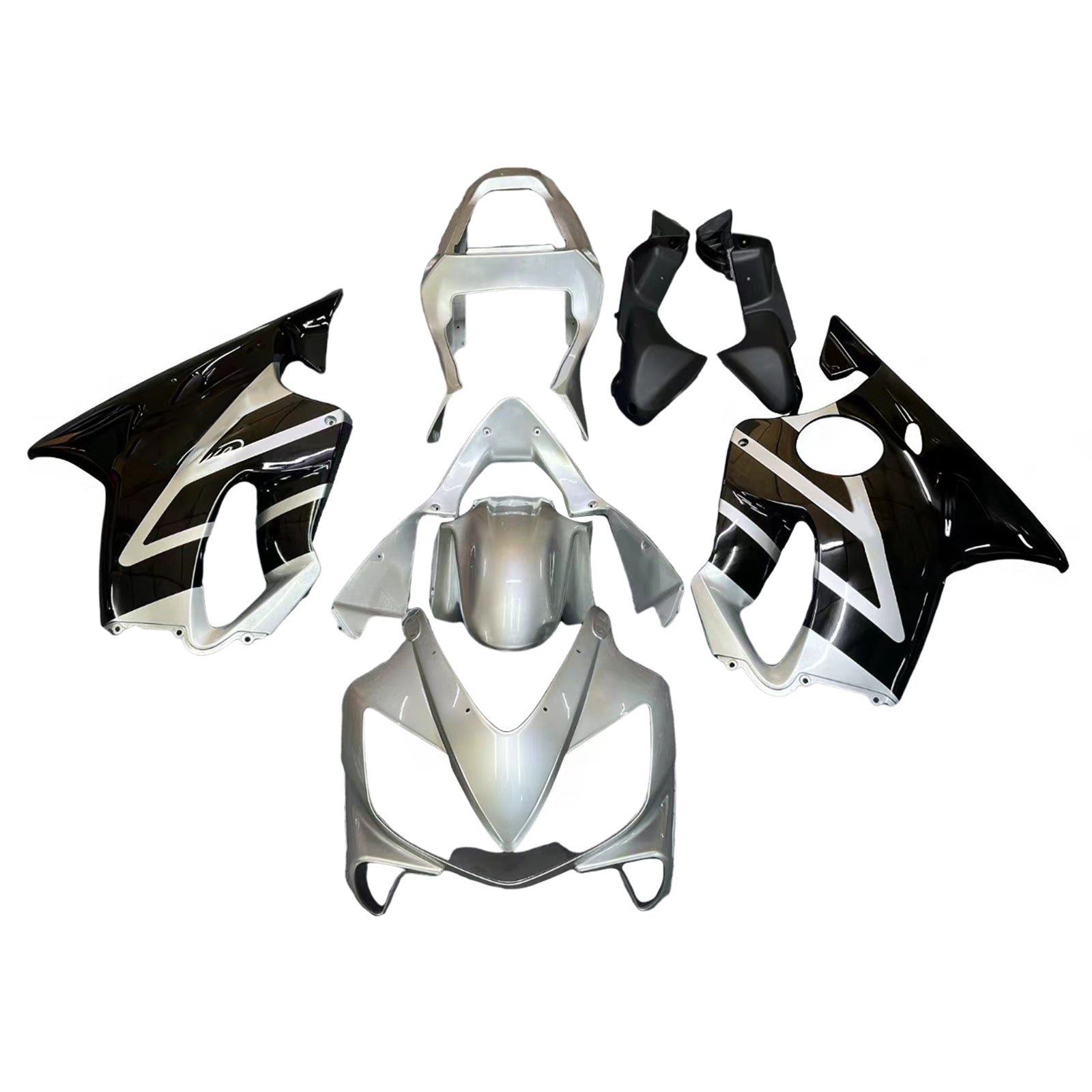 Carenados 2001-2003 Honda CBR 600 F4i Plata y Negro F4i Genérico