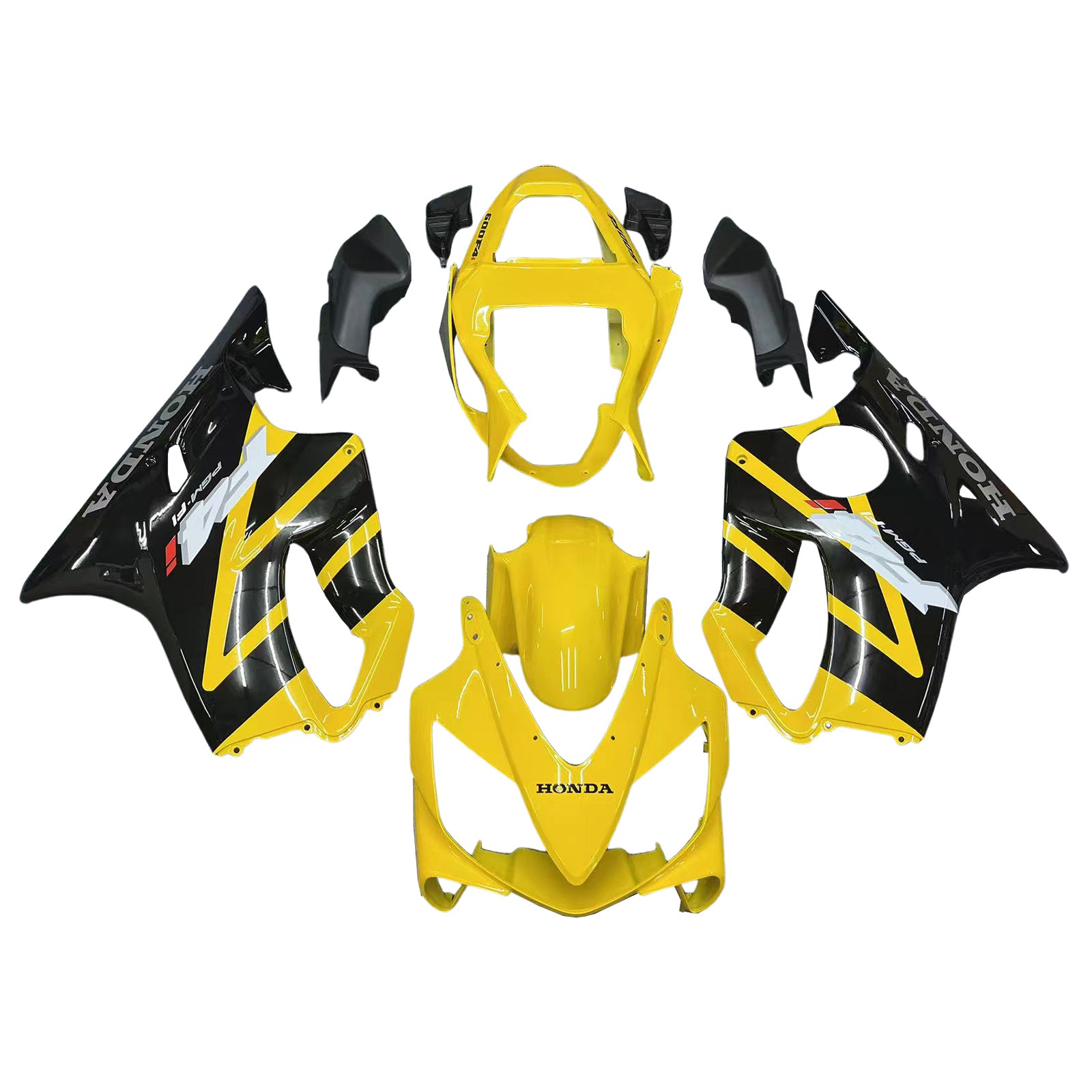 Fairings 2001-2003 Honda CBR 600 F4i Yellow & Black F4i Generic
