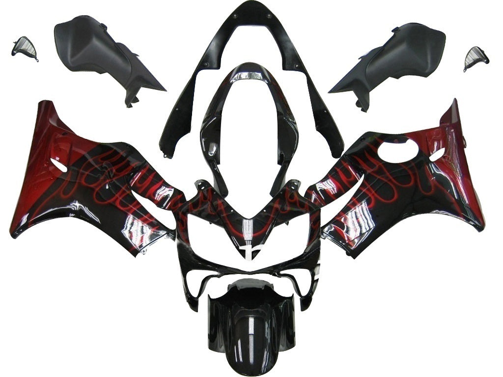 Fairings 2004-2007 Honda CBR 600 F4i Black & Red Flame Generic