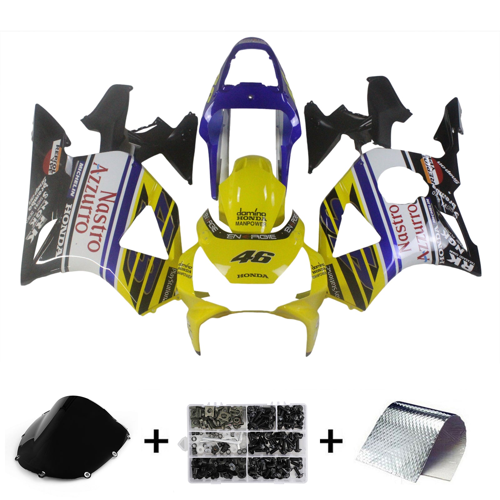 Fairings 2002-2003 Honda CBR 954 RR No.46 N. Azzurro Generic