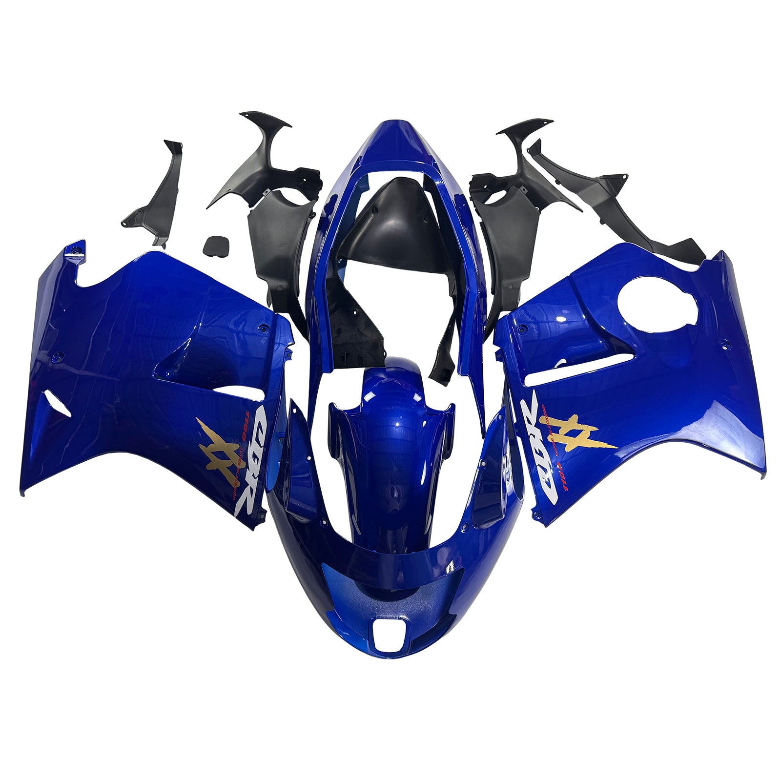 1996-2007 Honda CBR1100XX SuperBlackBird Blue with Yellow Logo Fairing Kit Bodywork ABS