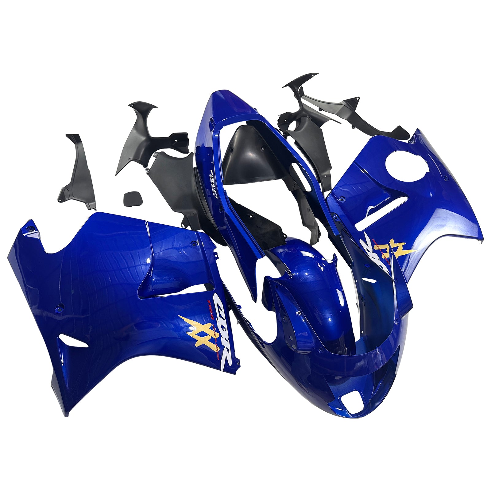 1996-2007 Honda CBR1100XX SuperBlackBird Blue with Yellow Logo Fairing Kit Bodywork ABS