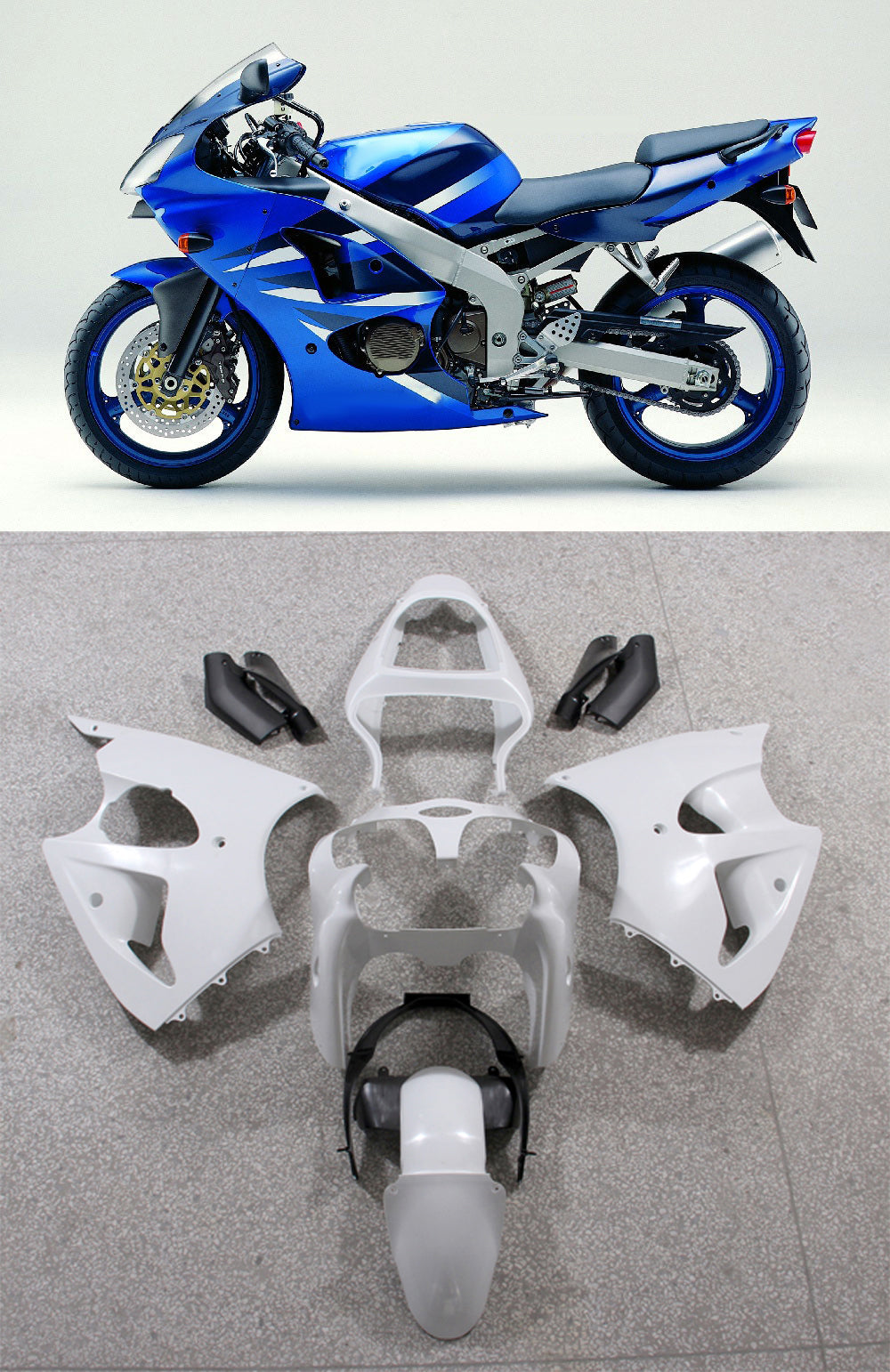 Kit de carenado para Kawasaki ZX6R 636 2000-2002 ZZR600 2005-2008
