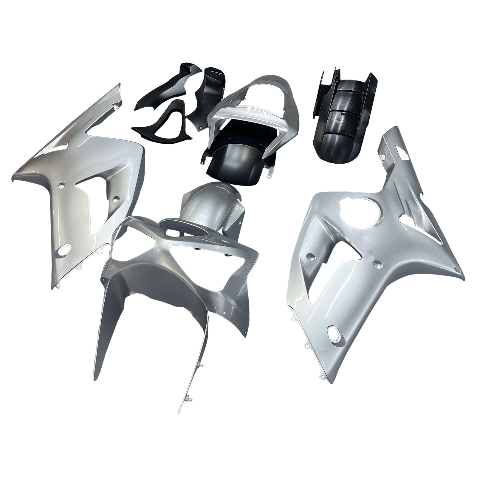 Fairings 2003-2004 Kawasaki ZX6R 636 Silver Ninja Generic