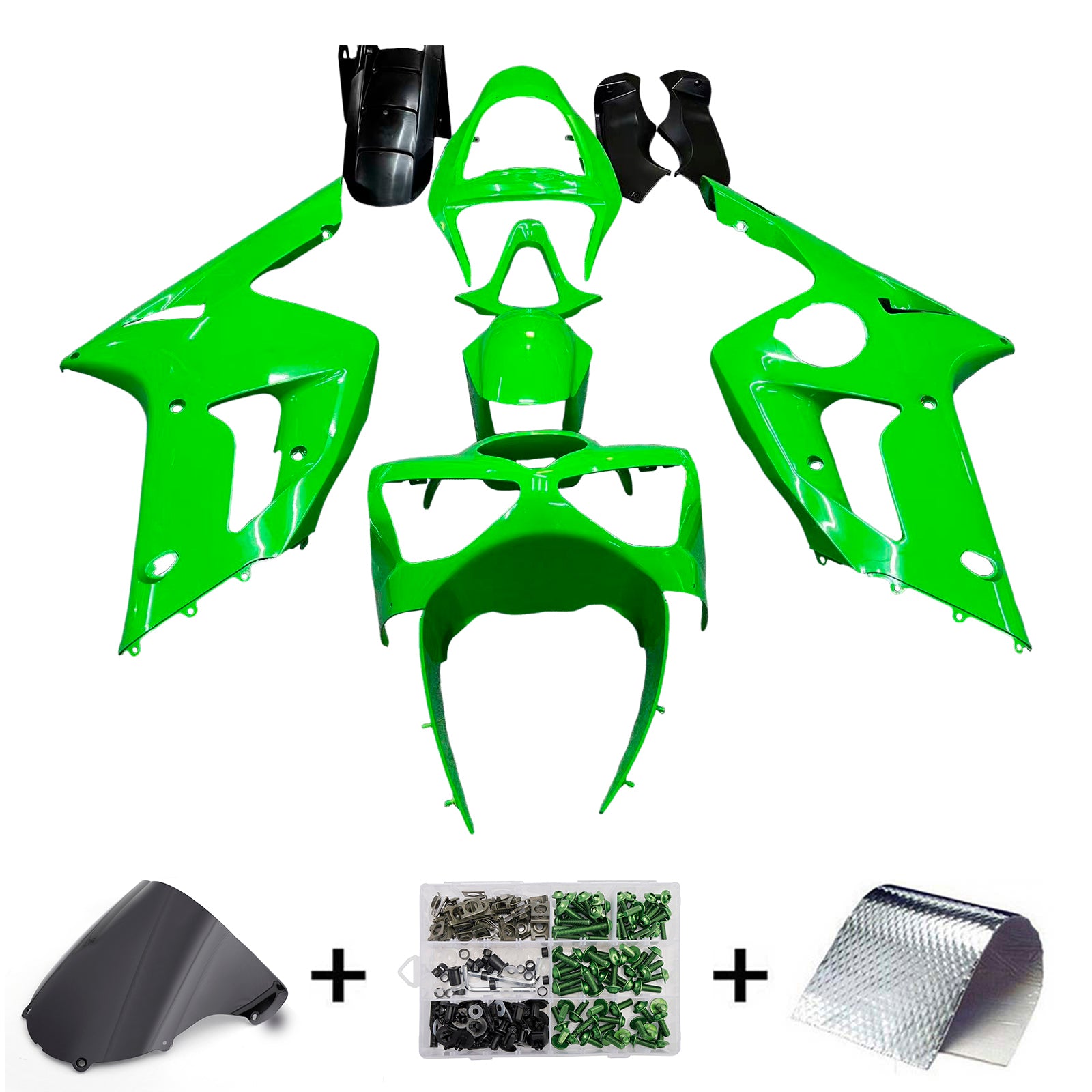 Fairings 2003-2004 Kawasaki ZX6R 636 Green Ninja Generic