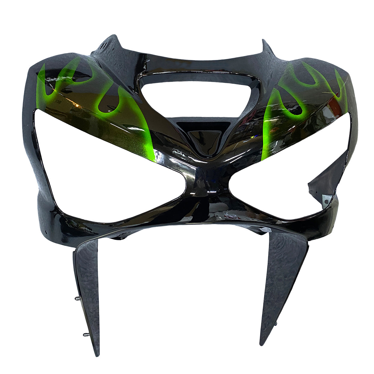 Fairings 2003-2004 Kawasaki ZX6R 636 Black & Green Flame Ninja Generic