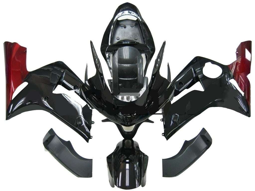 Carenados 2003-2004 Kawasaki ZX6R 636 Negro Rojo ZX6R Genérico