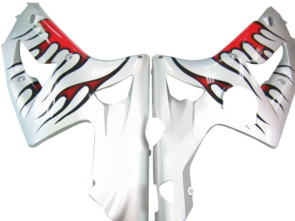 Fairings 2003-2004 Kawasaki ZX6R 636 Silver & Red Flame Ninja Generic