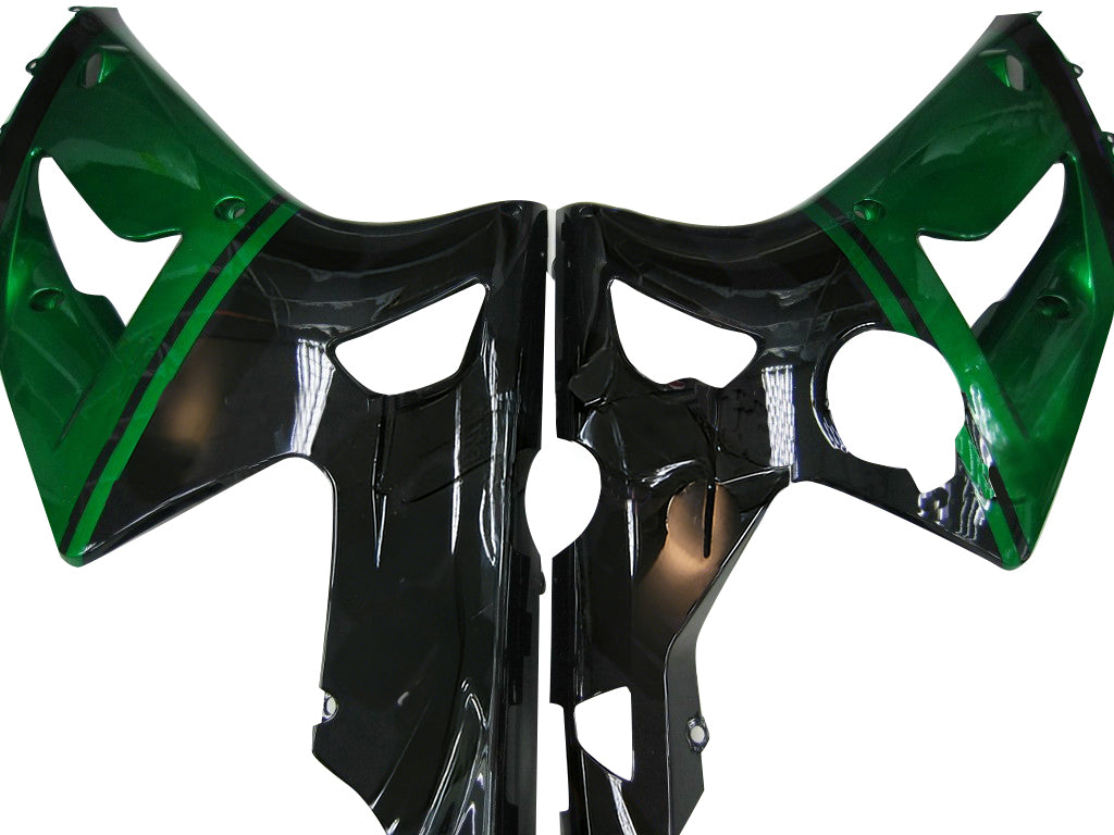 Fairings 2003-2004 Kawasaki ZX6R 636 Green Black elf Generic