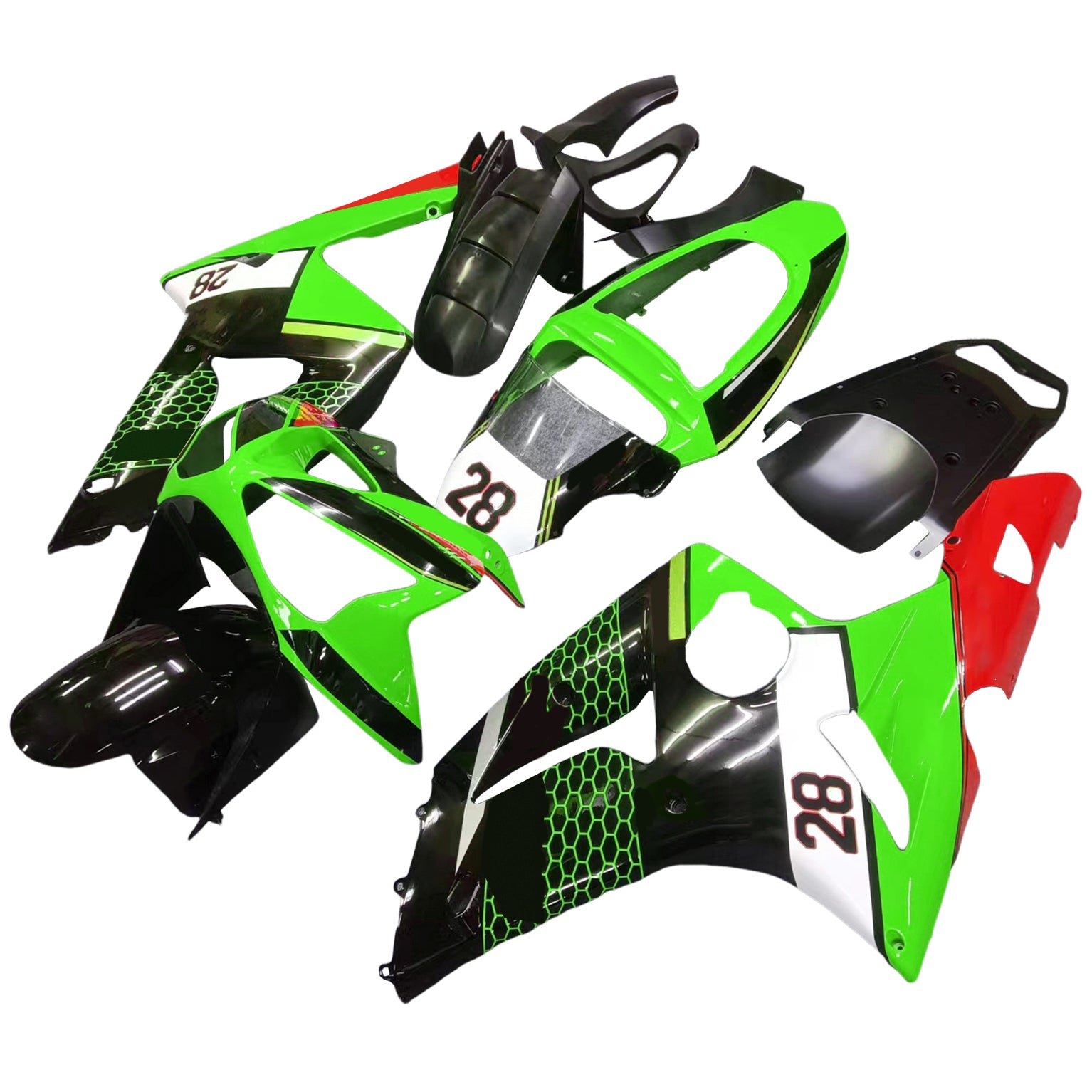 Kawasaki ZX6R 636 2003-2004 Fairing Kit Bodywork Plastic ABS