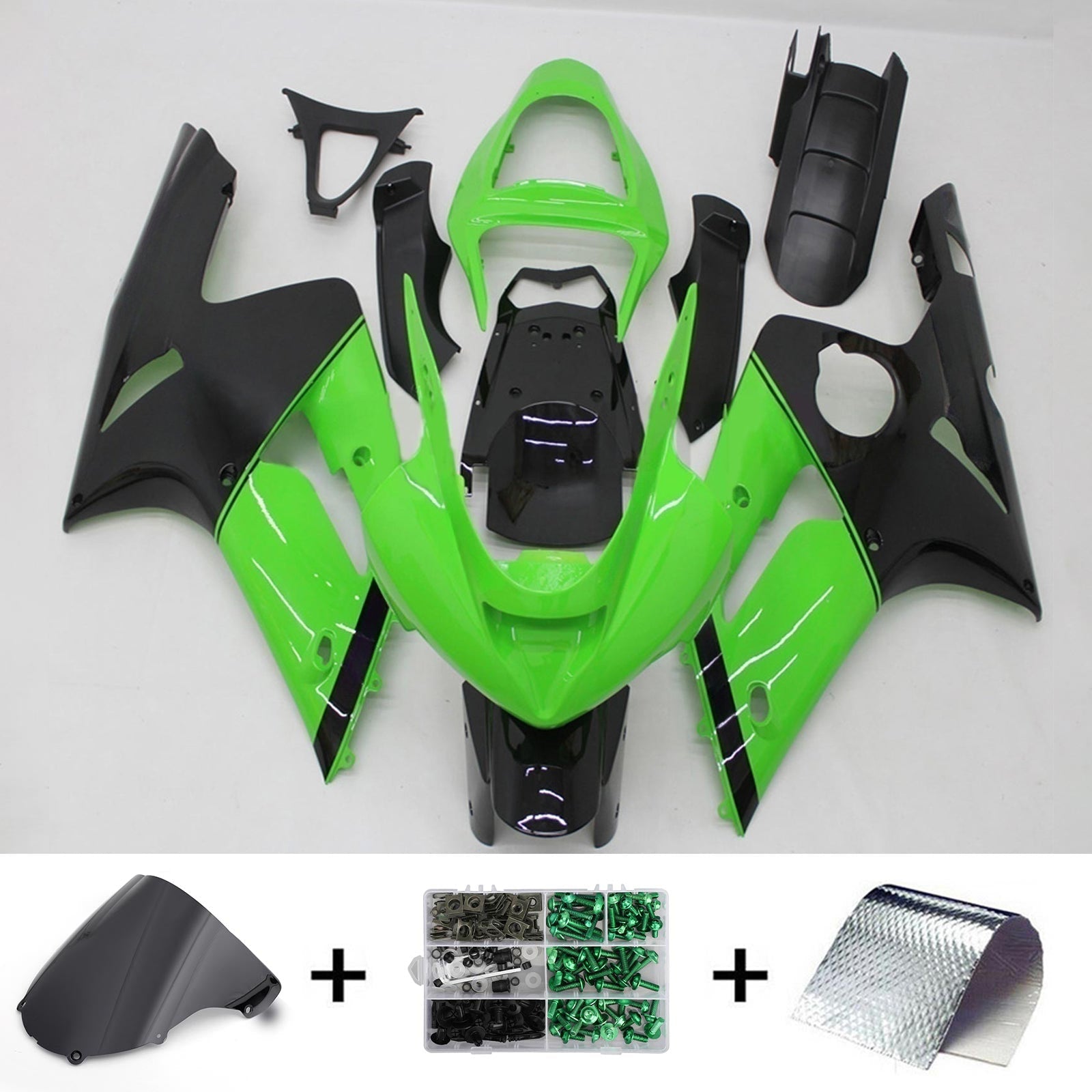 Kawasaki ZX6R 636 2003-2004 Fairing Kit Bodywork Plastic ABS