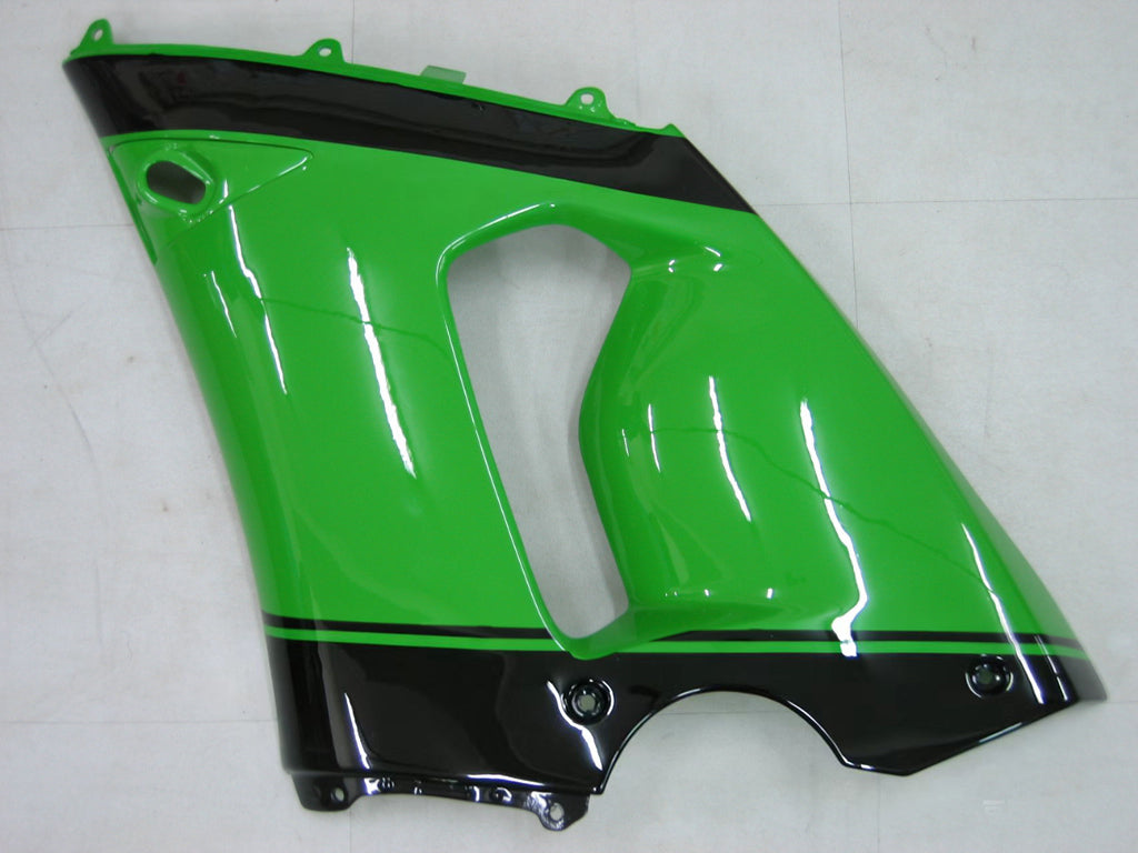 Fairings 2005-2006 Kawasaki ZX6R 636 Green Black No.14 ZX6R Generic
