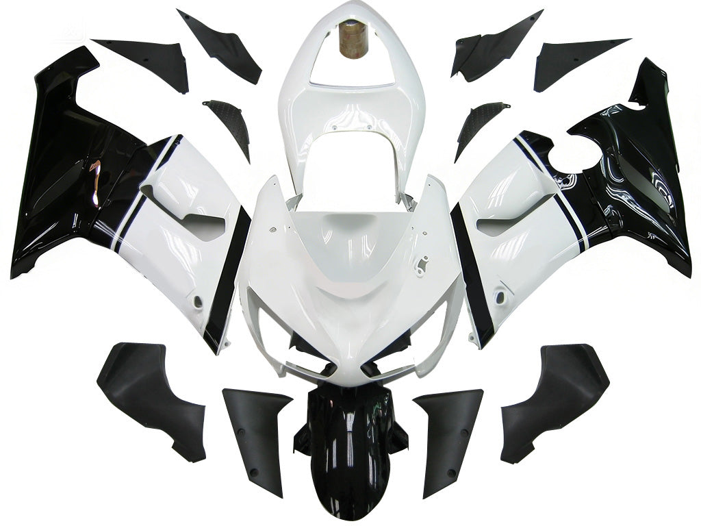 Fairings 2005-2006 Kawasaki ZX6R 636 White Black elf ZX6R Generic