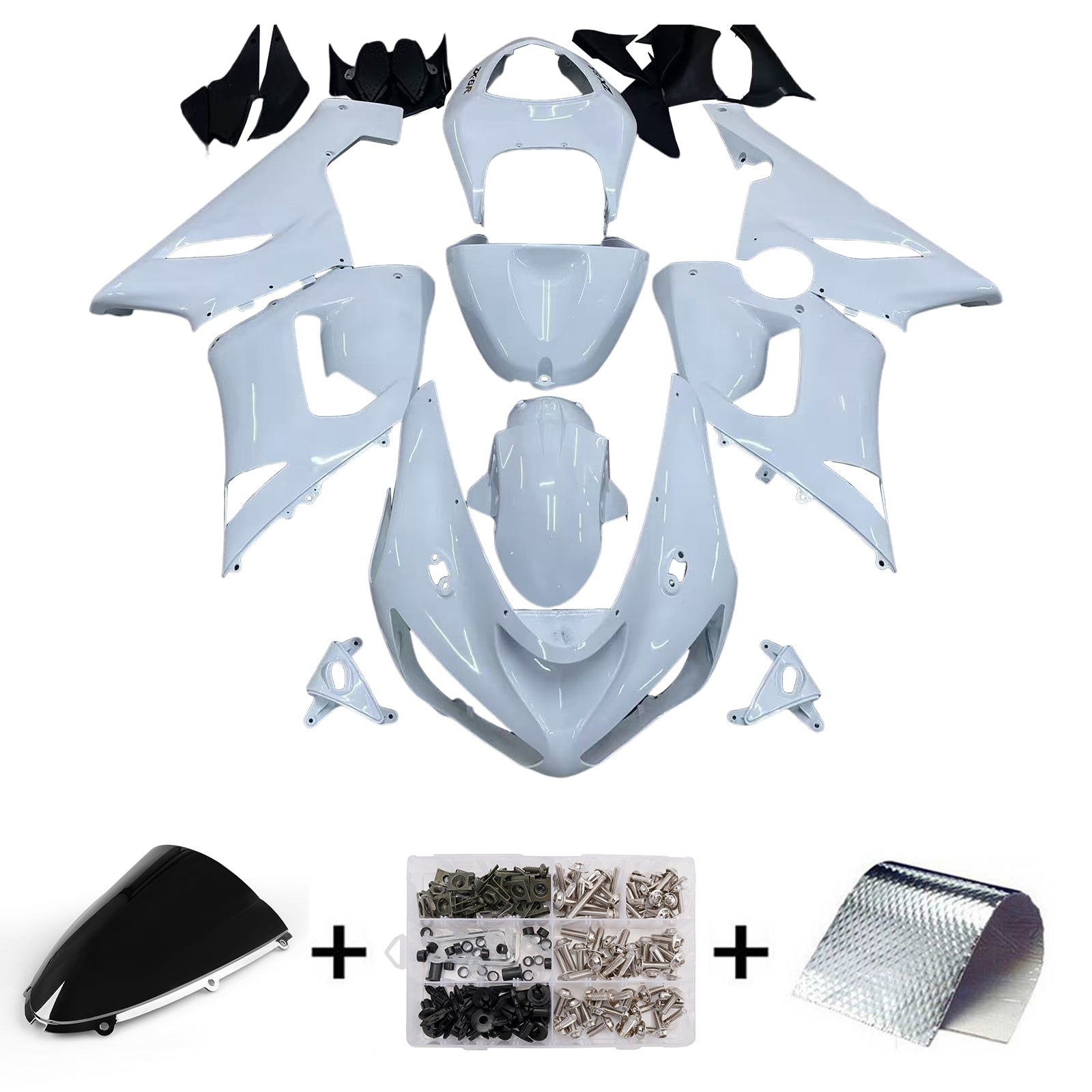 Fairings 2005-2006 Kawasaki ZX6R 636 White ZX6R Ninja Generic