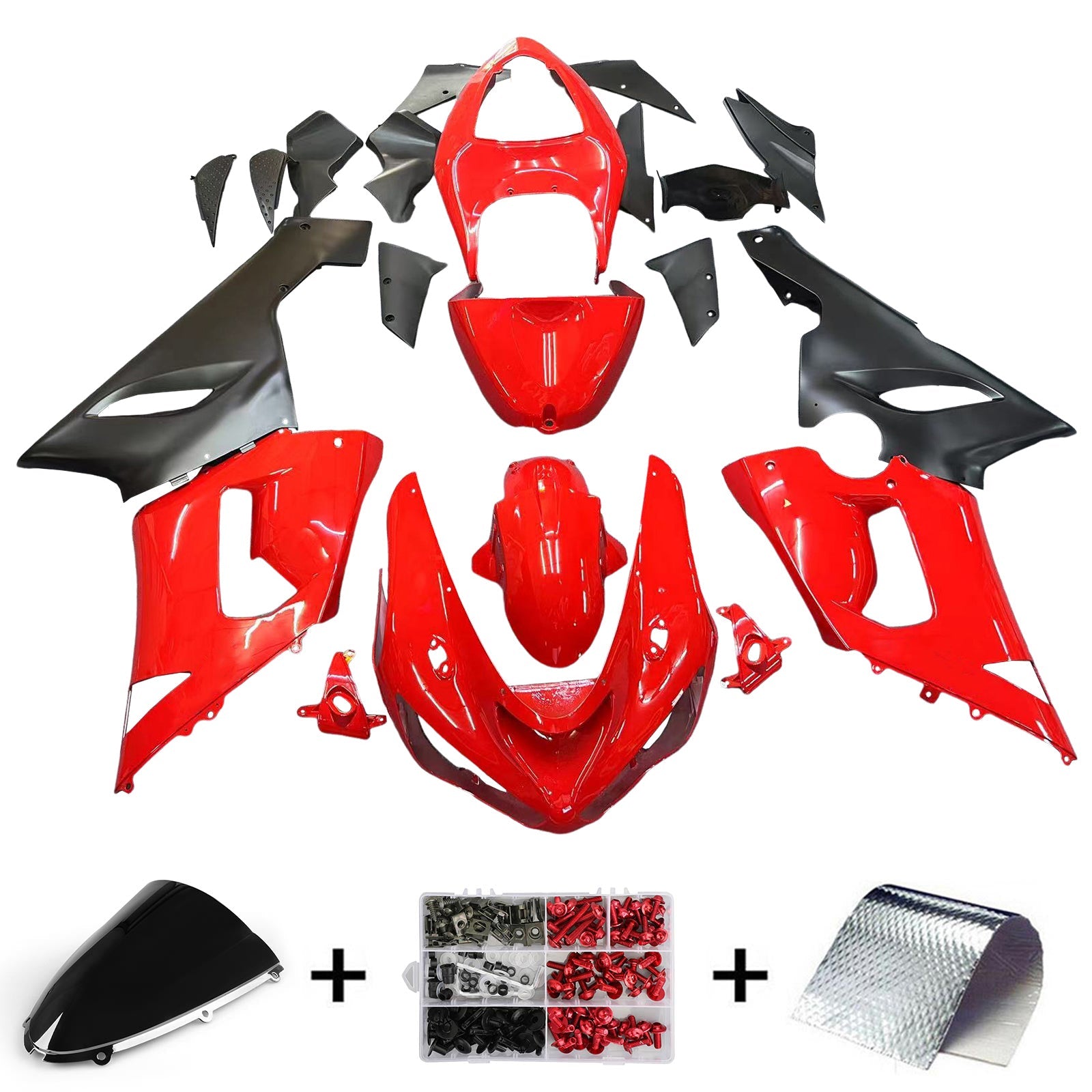 가와사키 ZX6R 636 2005-2006 페어링 키트 차체 플라스틱 ABS