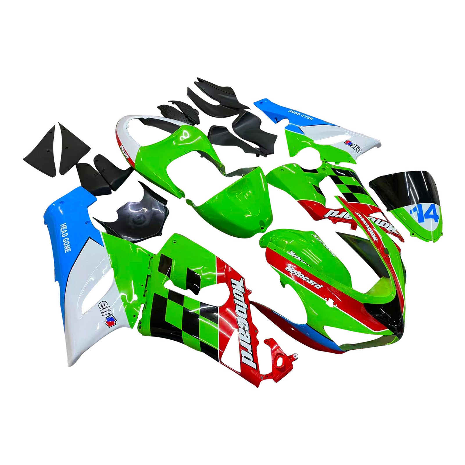 가와사키 ZX6R 636 2005-2006 페어링 키트 차체 플라스틱 ABS