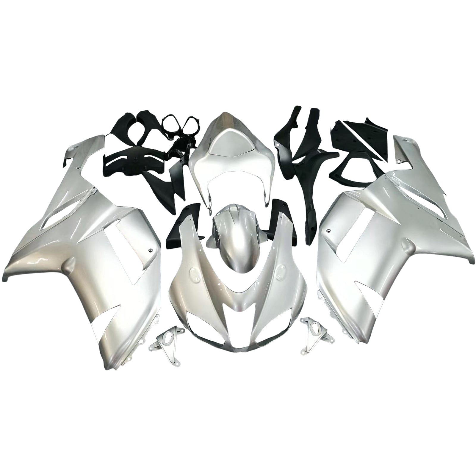 Fairings 2007-2008 Kawasaki ZX6R ZX636 Silver Ninja Generic