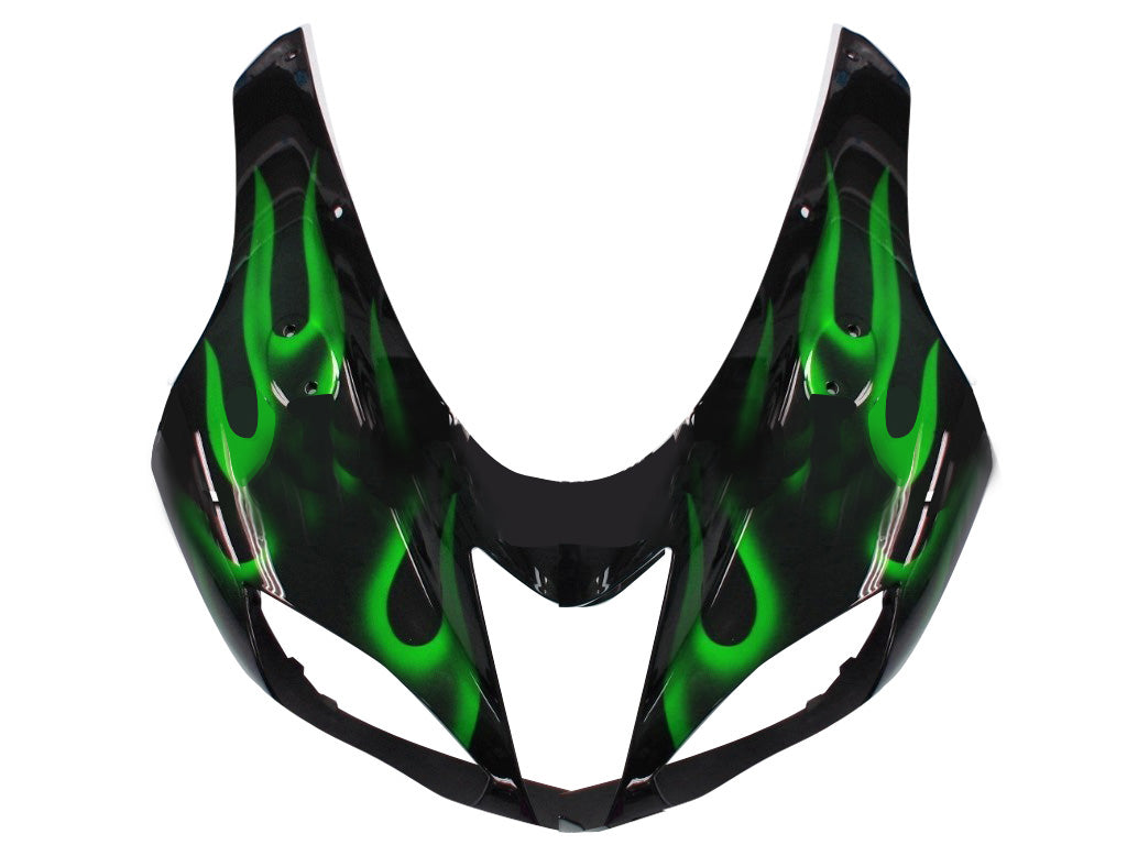 Carenados 2007-2008 Kawasaki ZX6R ZX636 Negro y Verde Flame Ninja Genérico