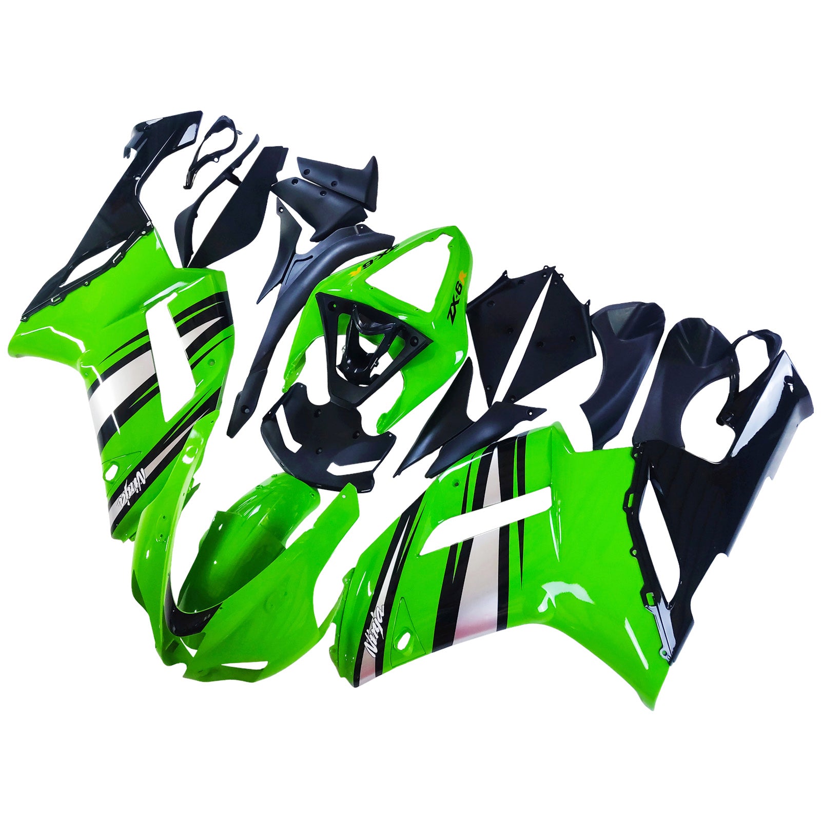 ZX6R 636 (2007-2008) Bodywork Fairing ABS Injection Molded Plastics Set 18 Color Generic