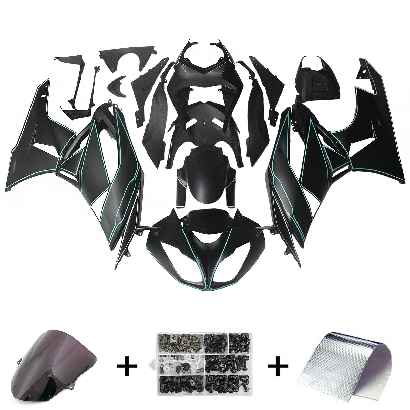 Kawasaki ZX6R 636 2009-2012 Fairing Kit Bodywork Plastic ABS