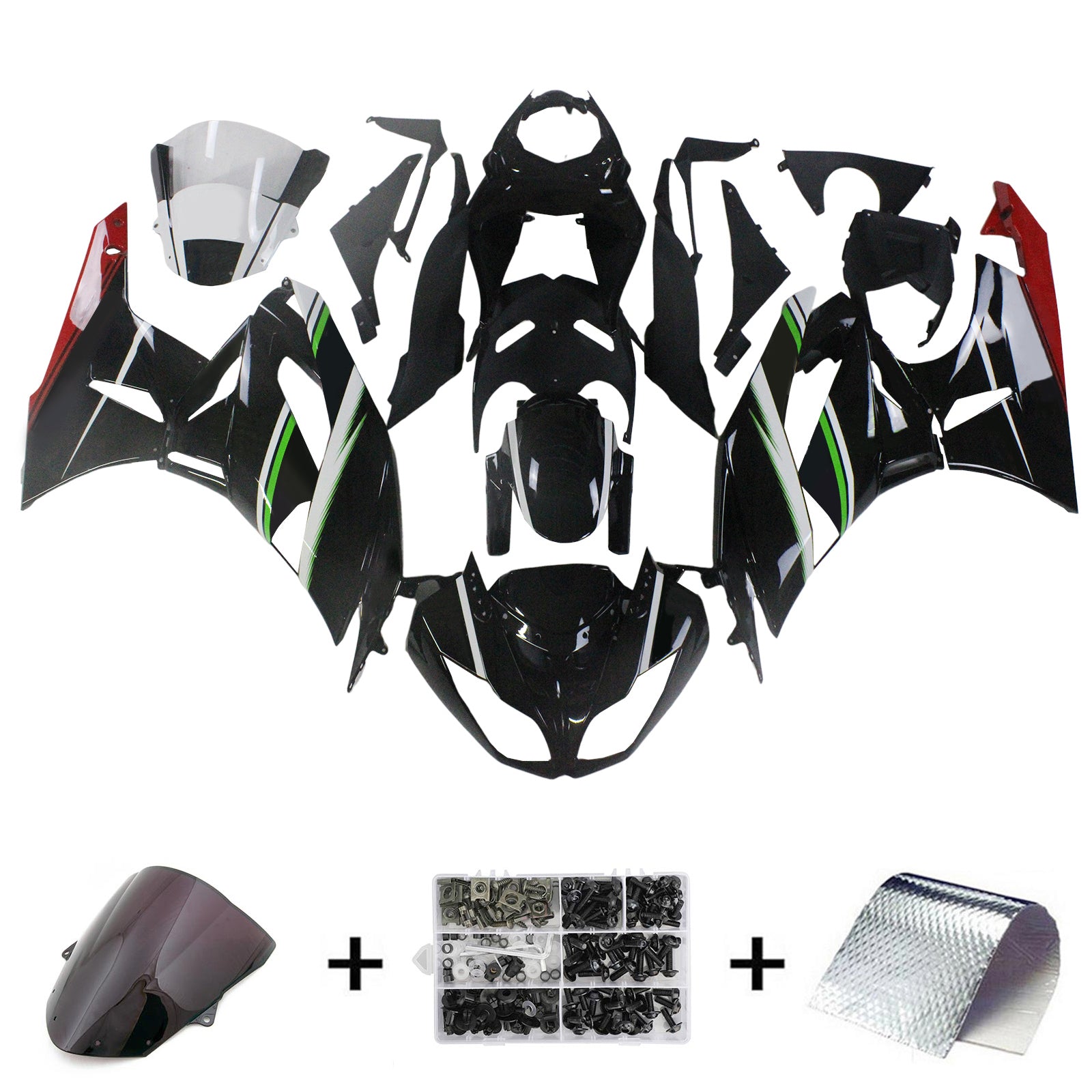 Kawasaki ZX6R 636 2009-2012 Fairing Kit Bodywork Plastic ABS