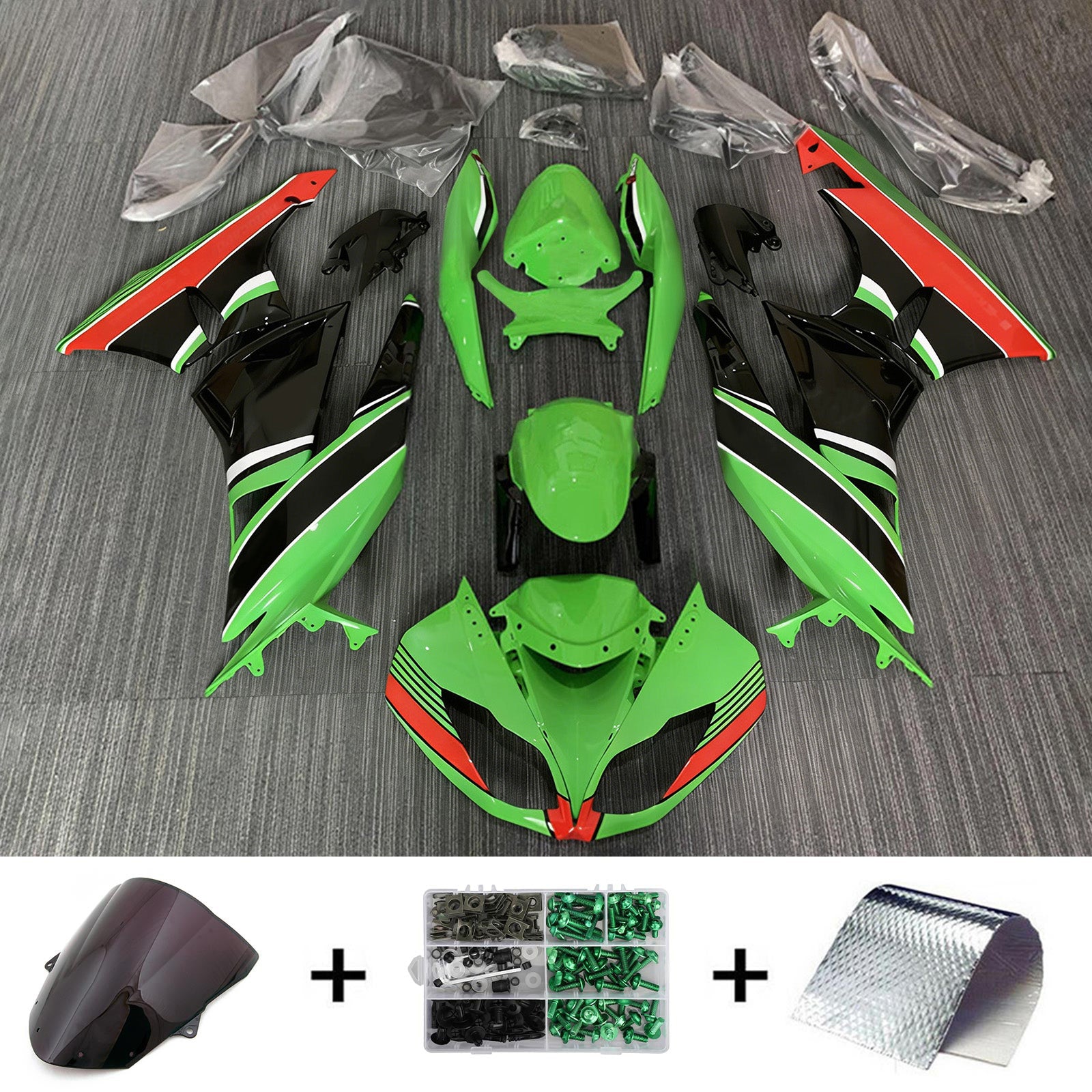Kawasaki ZX6R 636 2009-2012 Fairing Kit Bodywork Plastic ABS