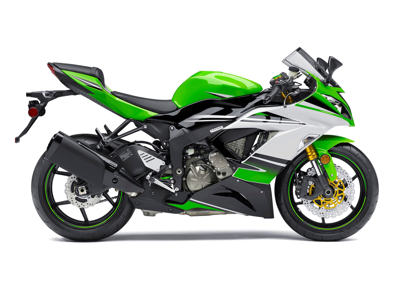 Fairings 2013-2018 Plastics Kawasaki ZX6R 636 Green White Ninja Generic