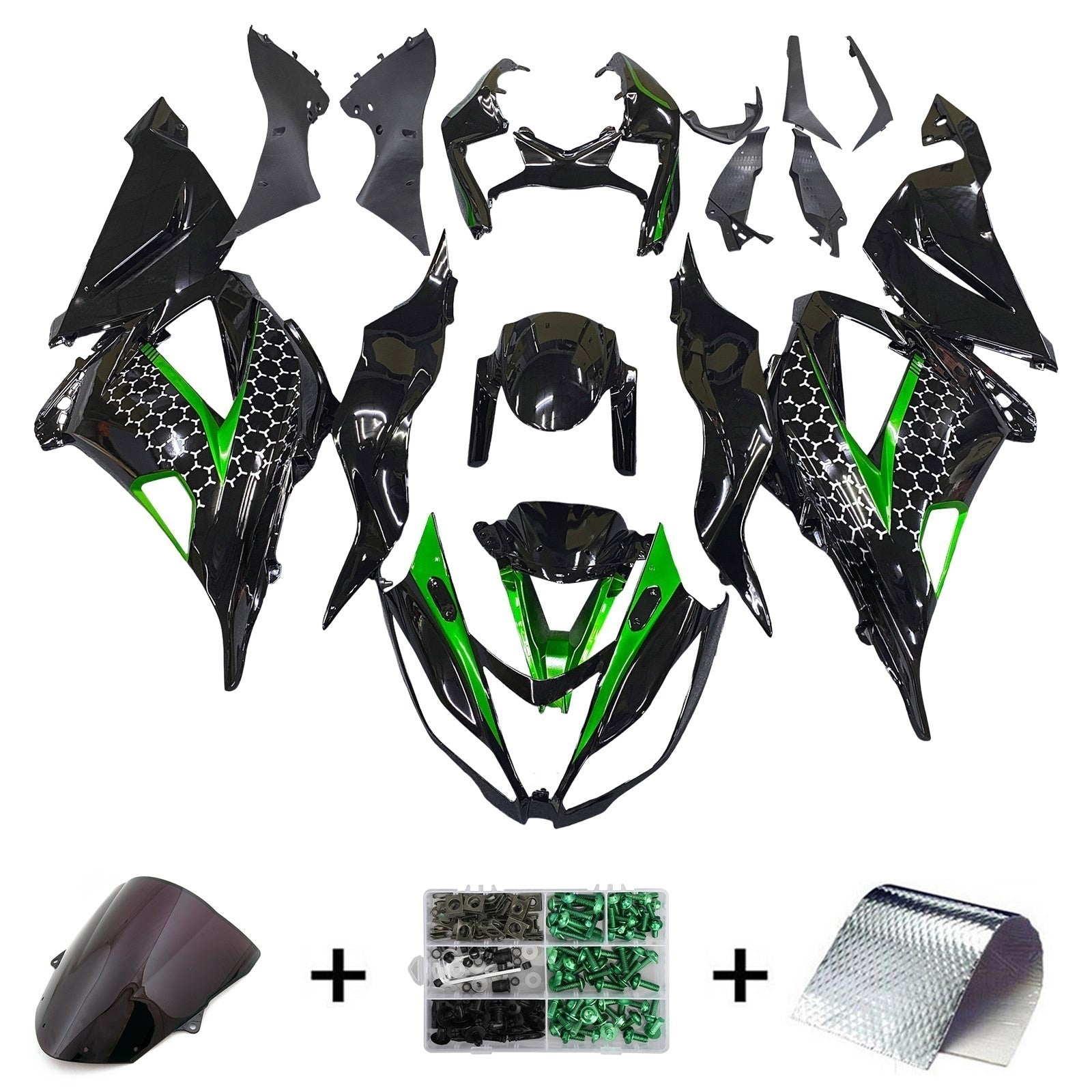 Injection Fairing Kit Bodywork Plastic ABS fit For Kawasaki ZX6R 636 2013-2018