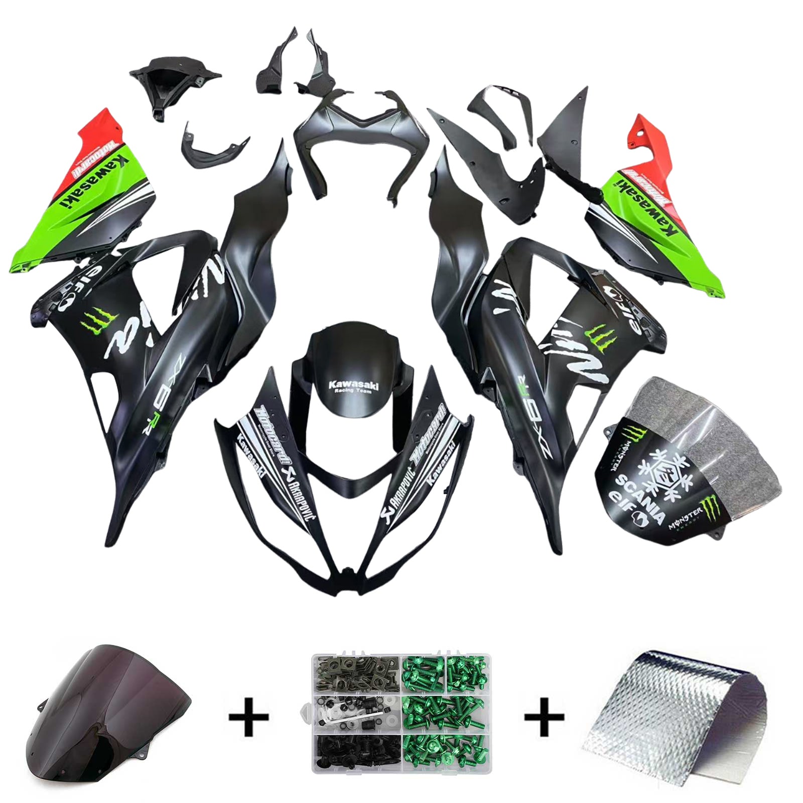 Kawasaki ZX6R 636 2013-2018 Fairing Kit Bodywork Plastic ABS