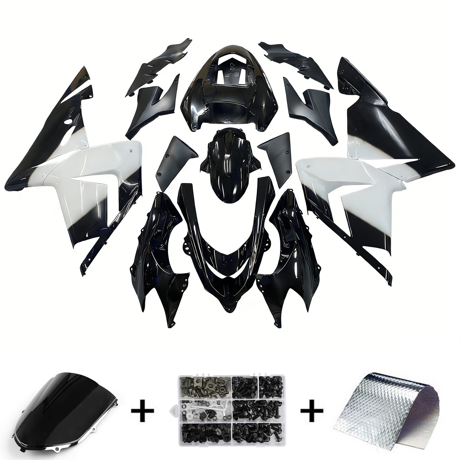 Carenados 2004-2005 Kawasaki ZX 10R Negro Blanco West Ninja