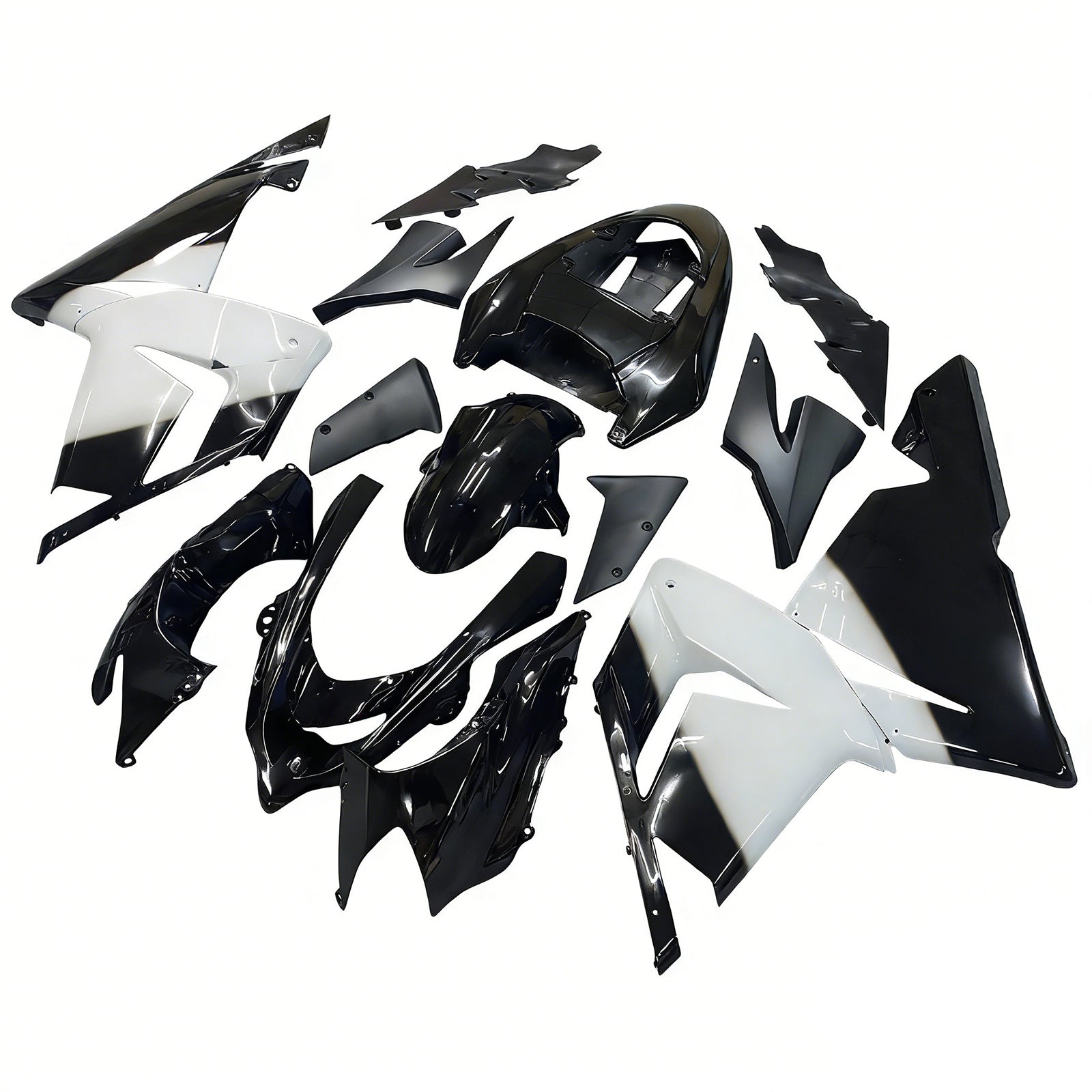 Fairings 2004-2005 Kawasaki ZX 10R Black White West Ninja