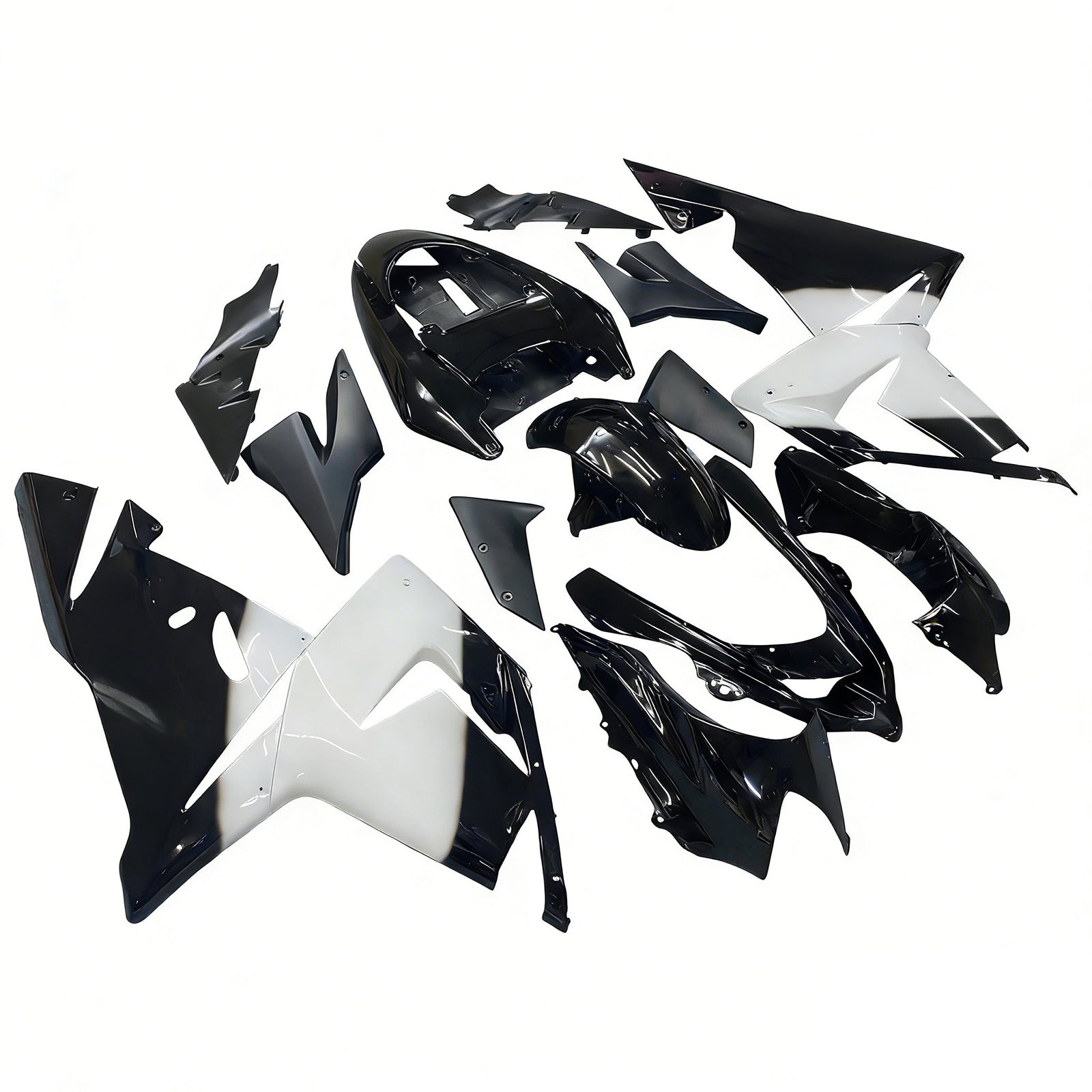 Fairings 2004-2005 Kawasaki ZX 10R Black White West Ninja