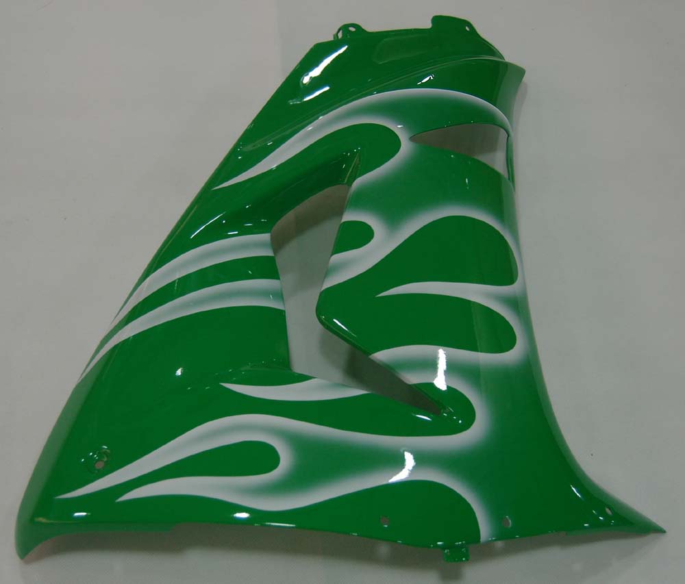 페어링 2006-2007 가와사키 ZX 10R 그린 & 화이트 플레임 닌자 제네릭