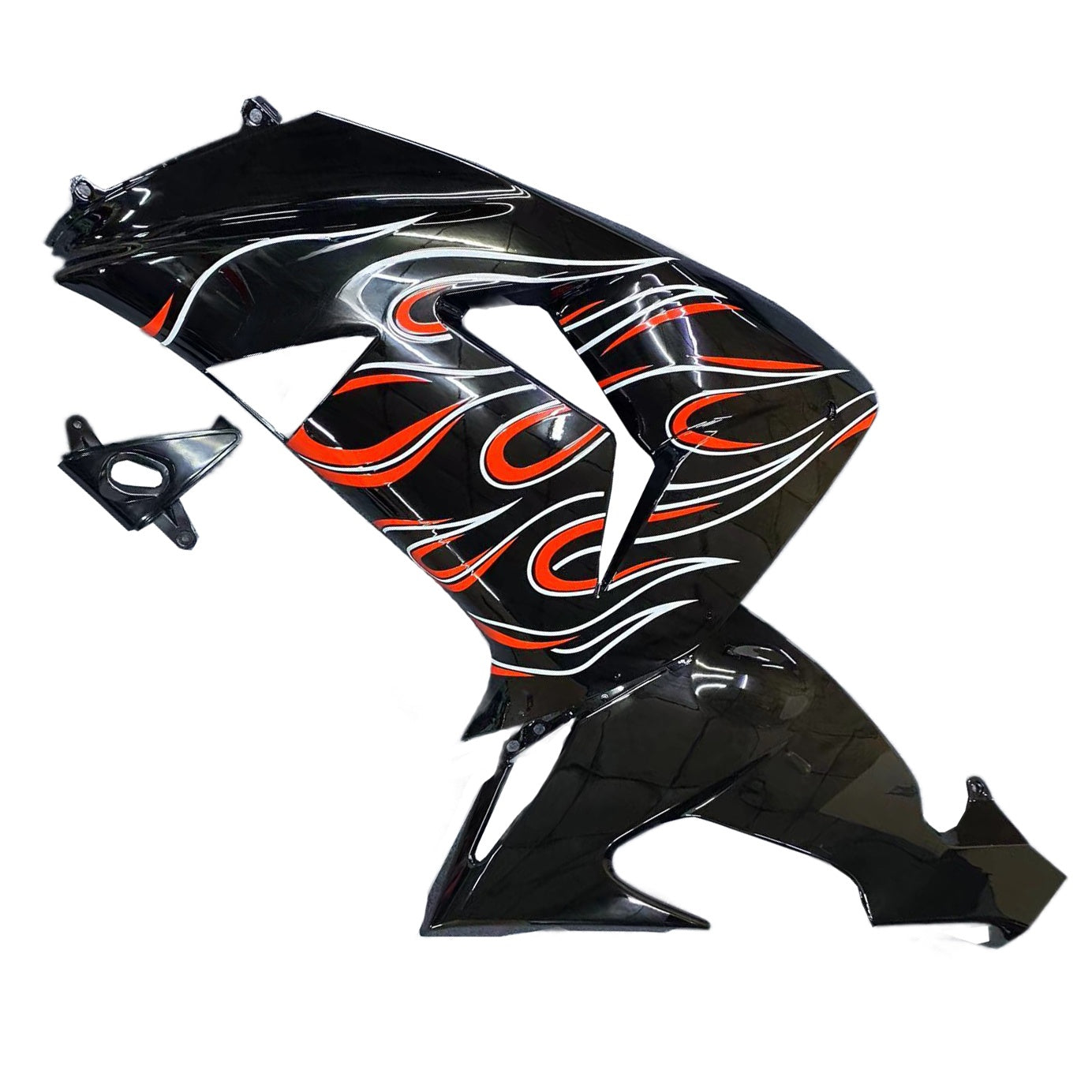 Fairings 2006-2007 Kawasaki ZX 10R Black Red Flame Generic