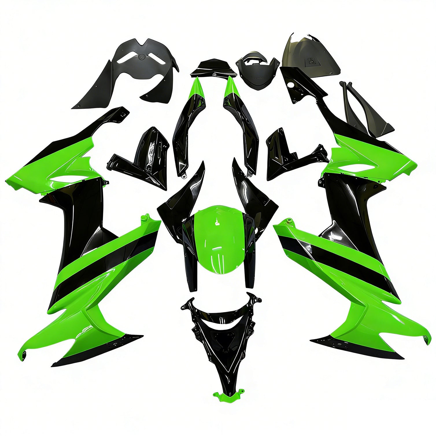 Fairings 2008-2010 Kawasaki ZX10R Green Black ZX10R Generic