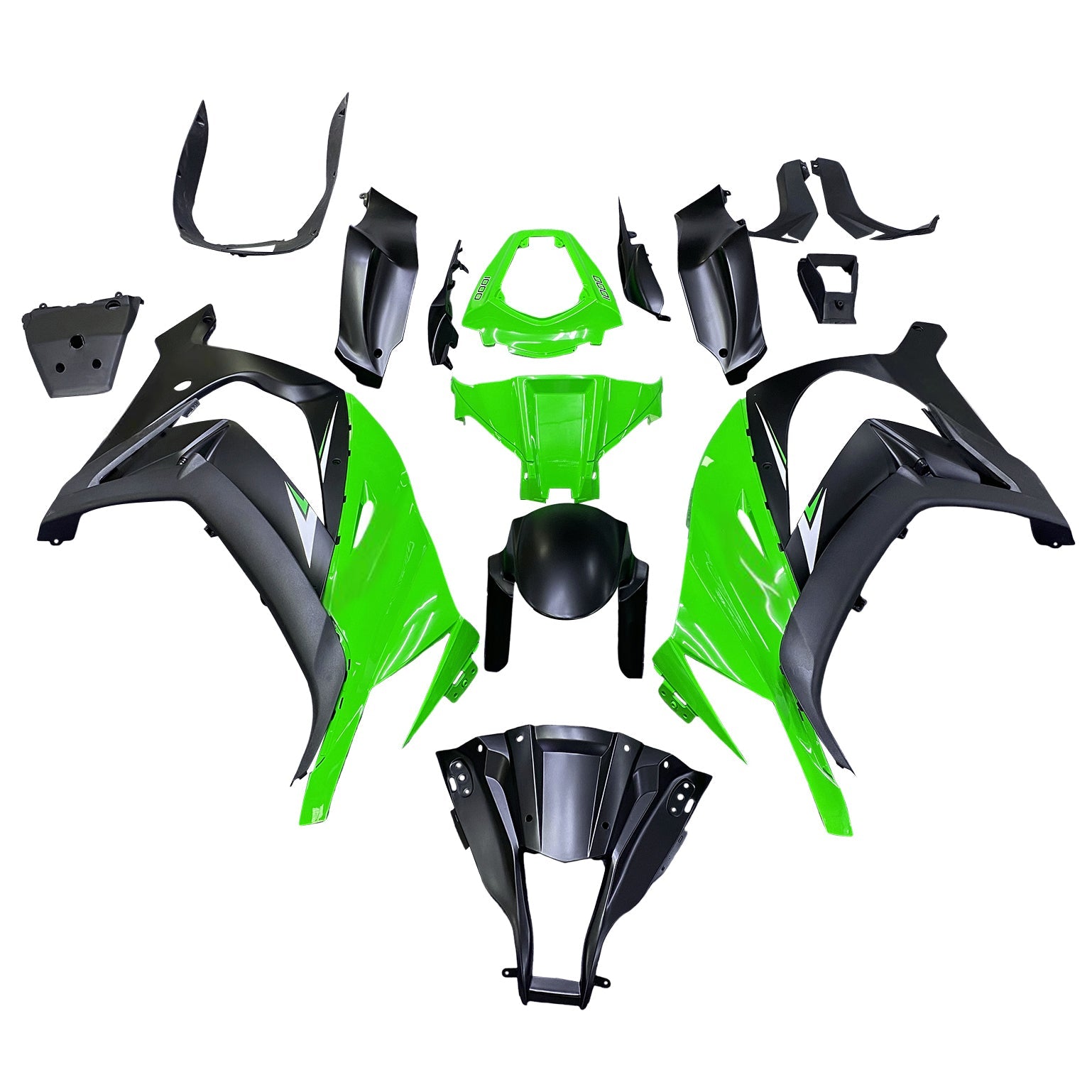 Fairings 2011-2015 Plastics Kawasaki ZX10R Ninja Green Black ZX10R Generic