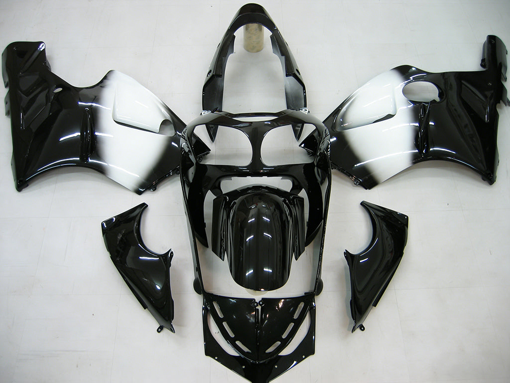 Fairings 2000-2001 Kawasaki ZX12R Black White West Generic