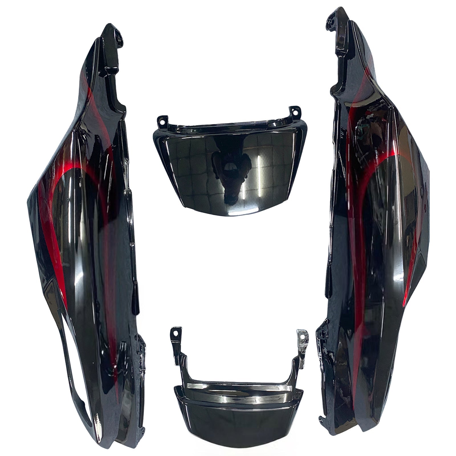 페어링 2006-2011 가와사키 ZX14R 블랙 & 레드 플레임 닌자 제네릭
