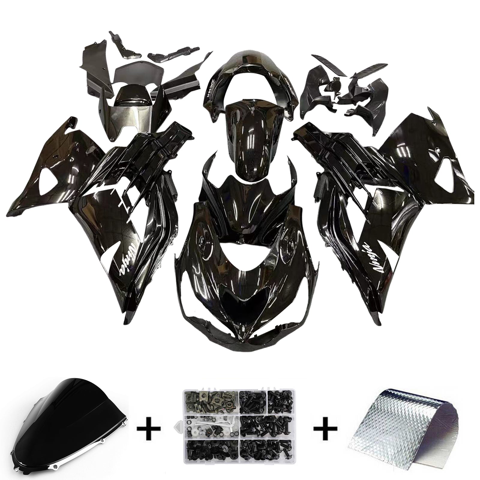 Fairings Plastics 2012-2022 Kawasaki ZX14R Ninja Black Generic