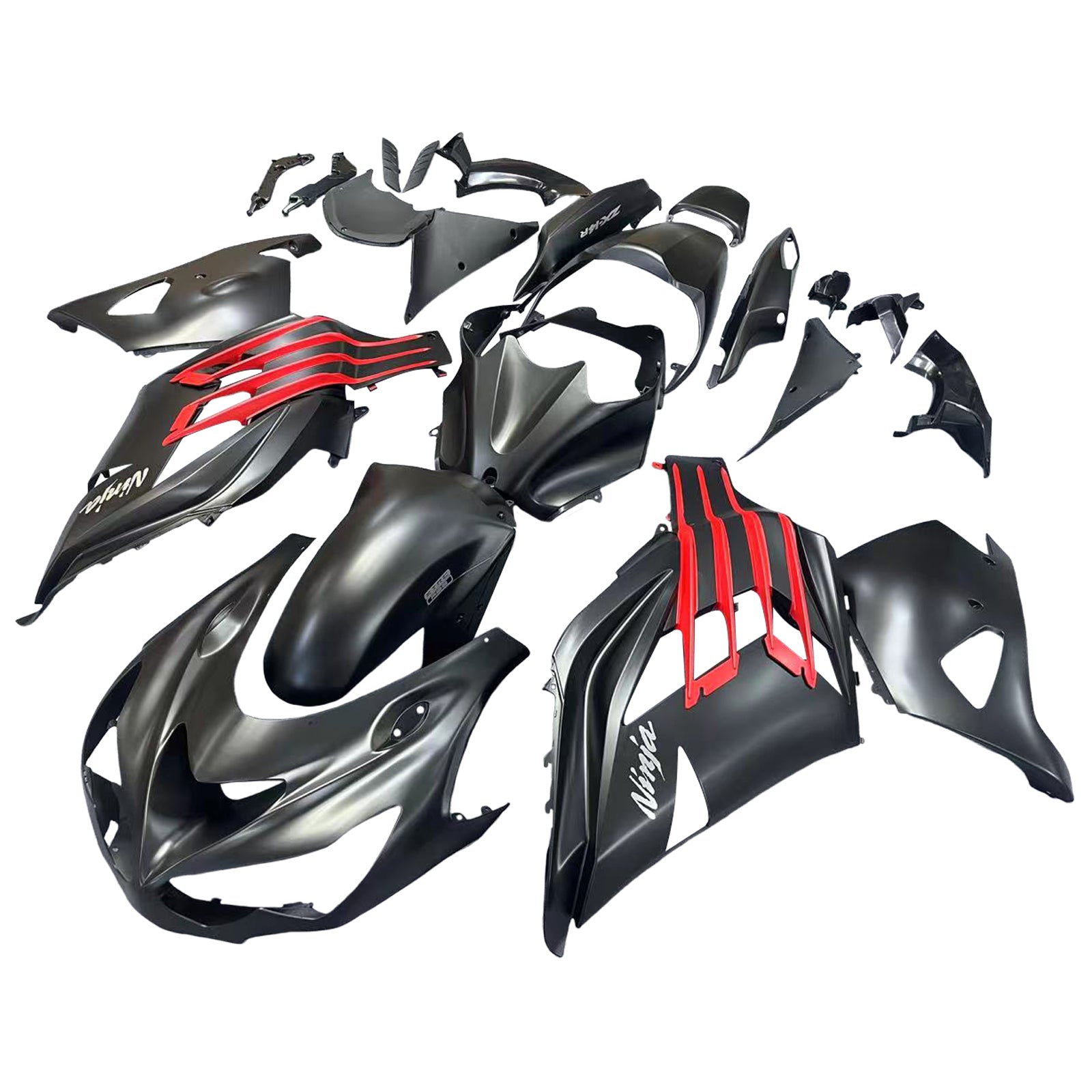 Fairings Plastics 2012-2022 Kawasaki ZX14R Ninja Black Red Generic